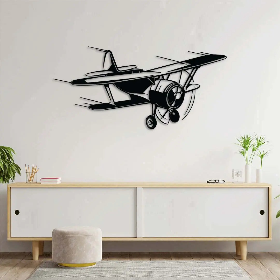 Hızlı Kanatlar – Uçak Metal Duvar Dekoru Laser Artique