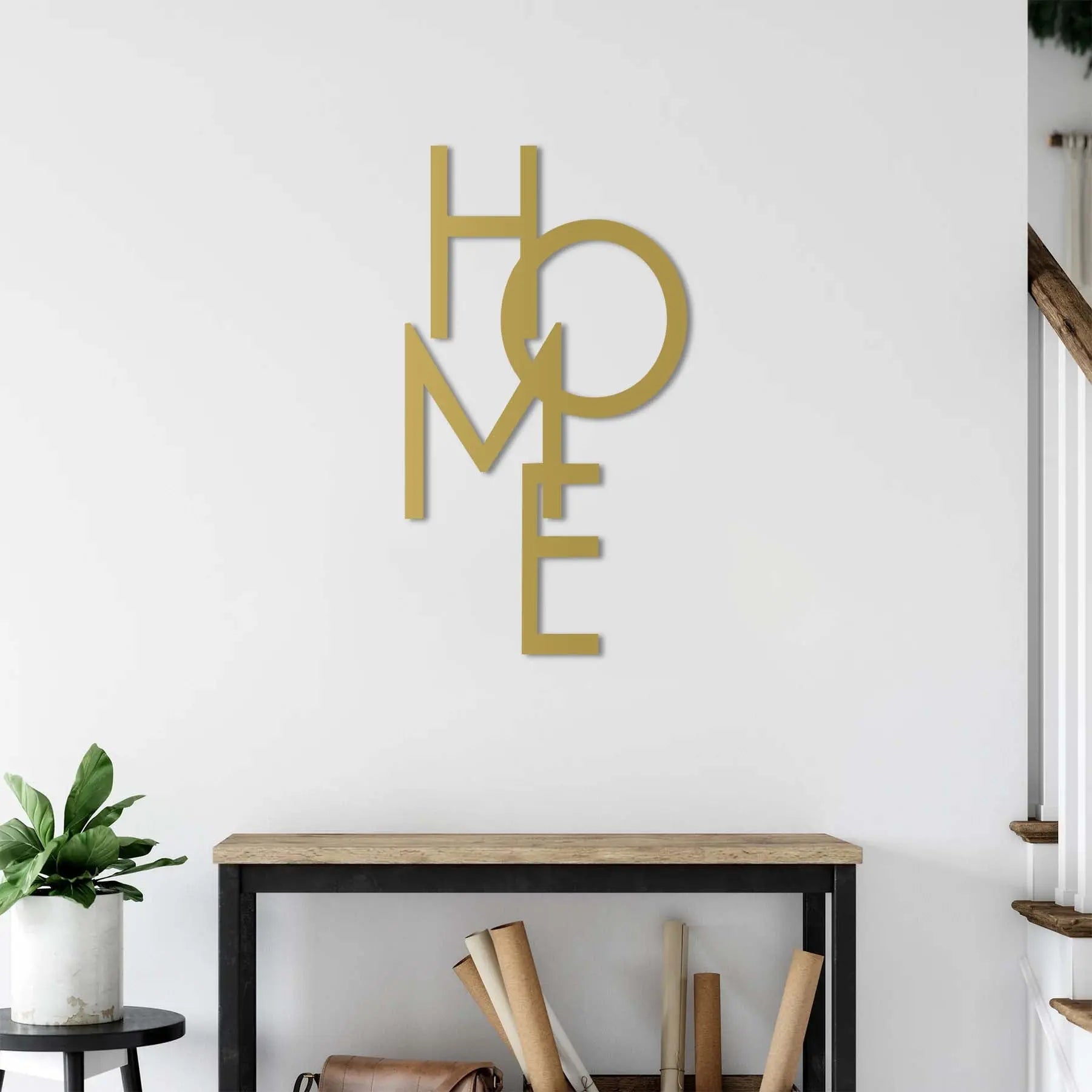 "HOME" Metal Duvar Dekoru — Ev Gibisi Yok Laser Artique