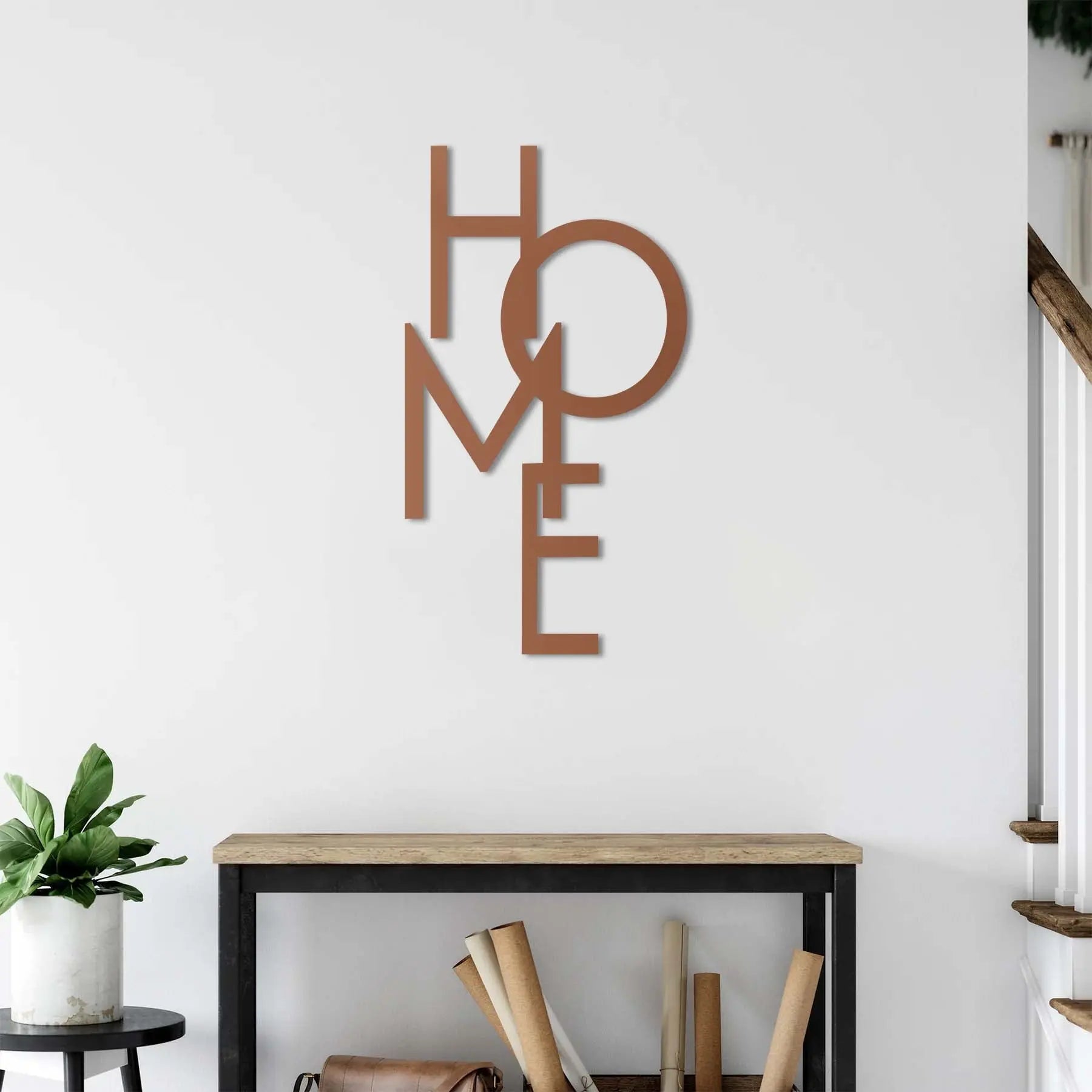 "HOME" Metal Duvar Dekoru — Ev Gibisi Yok Laser Artique