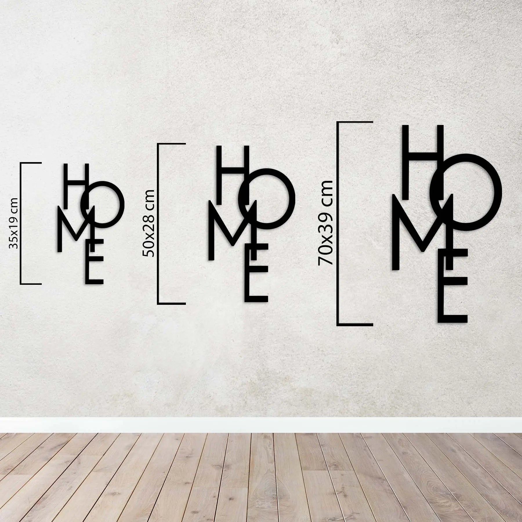 "HOME" Metal Duvar Dekoru — Ev Gibisi Yok Laser Artique