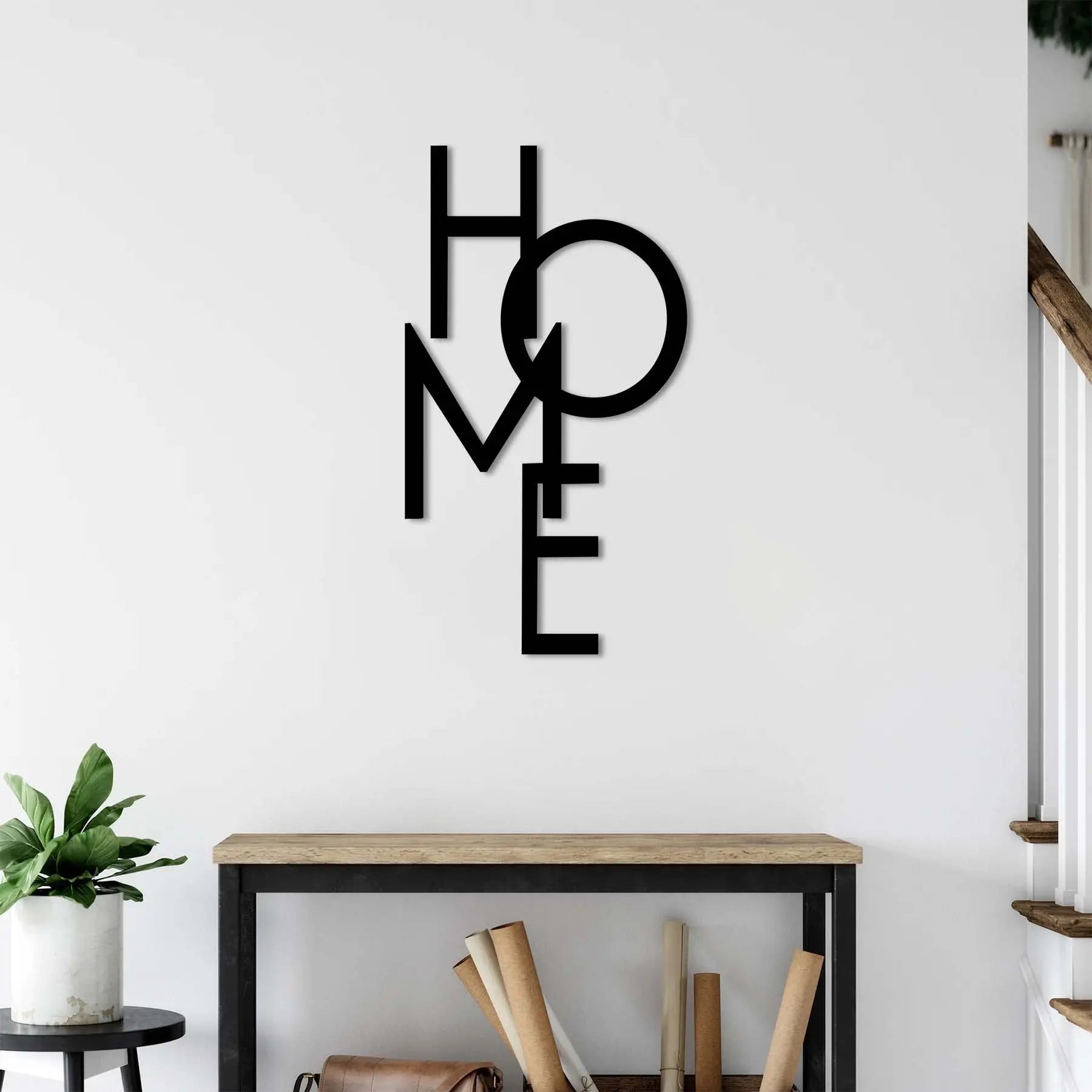"HOME" Metal Duvar Dekoru — Ev Gibisi Yok Laser Artique
