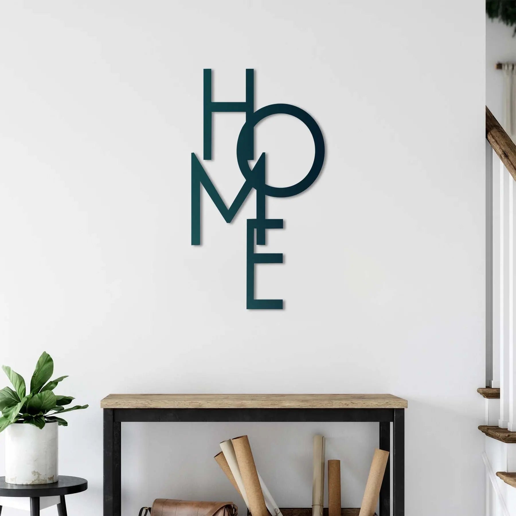 "HOME" Metal Duvar Dekoru — Ev Gibisi Yok Laser Artique