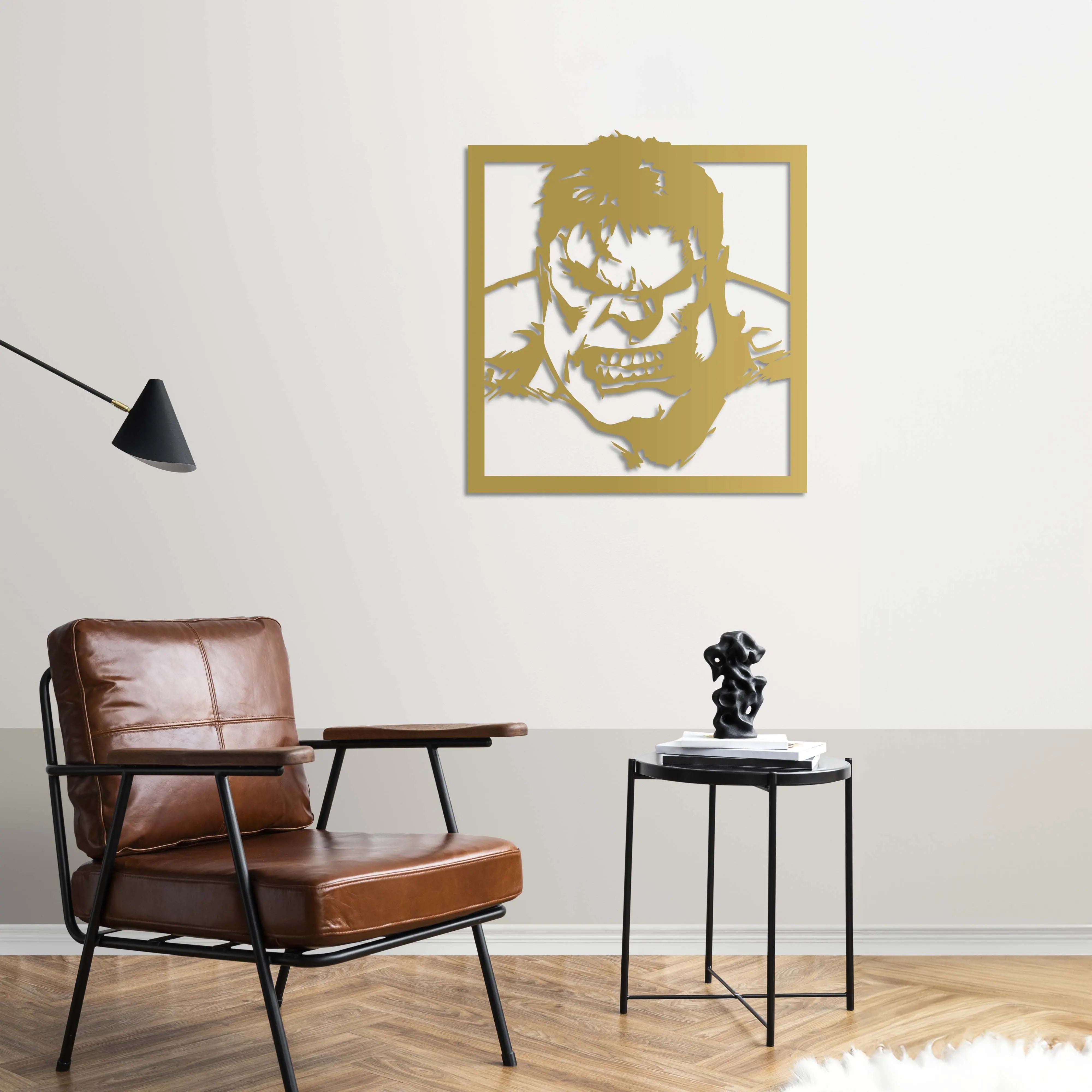 Hulk Yeşil Öfke Metal Duvar Dekoru Laser Artique