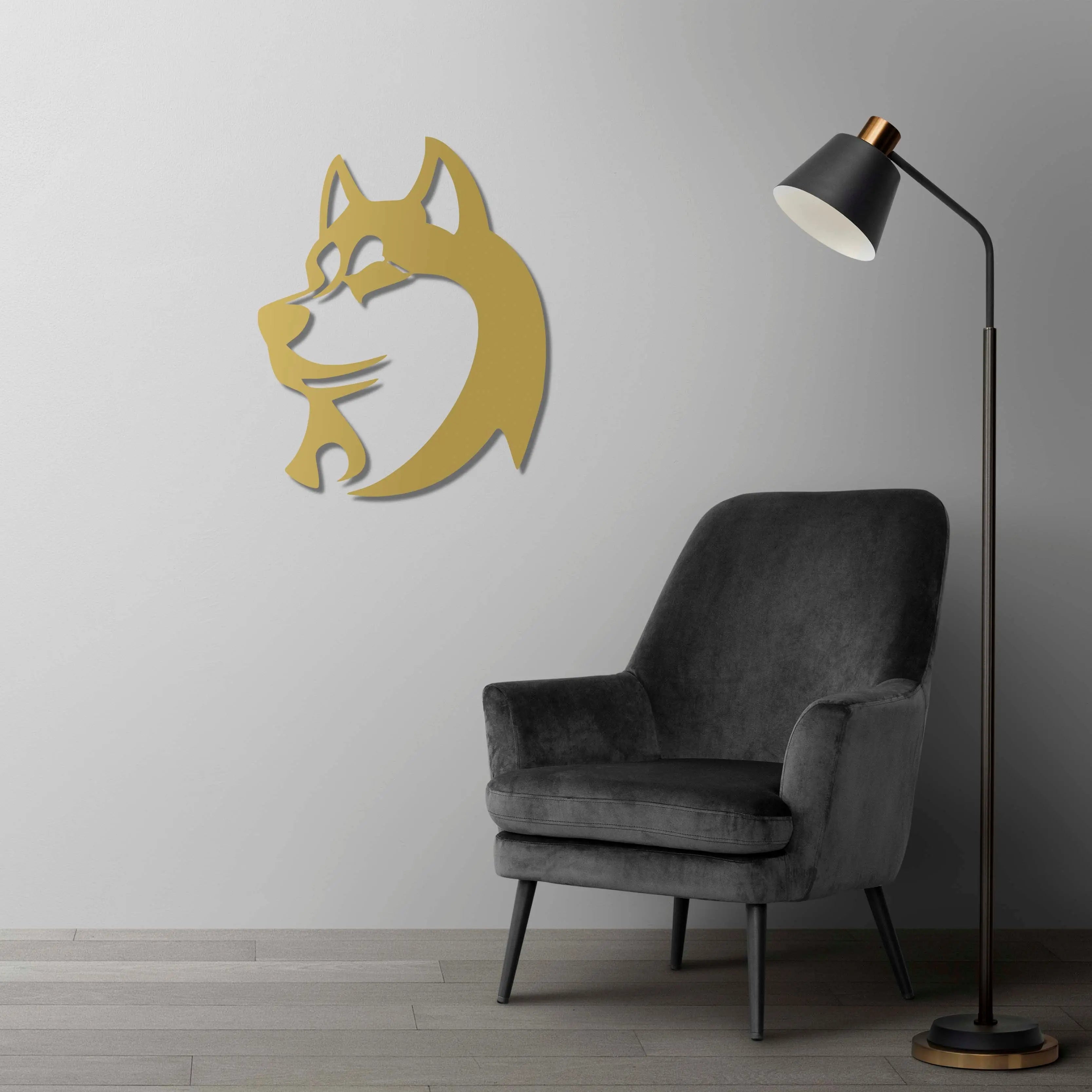 Husky Ruhu Metal Duvar Dekoru Laser Artique