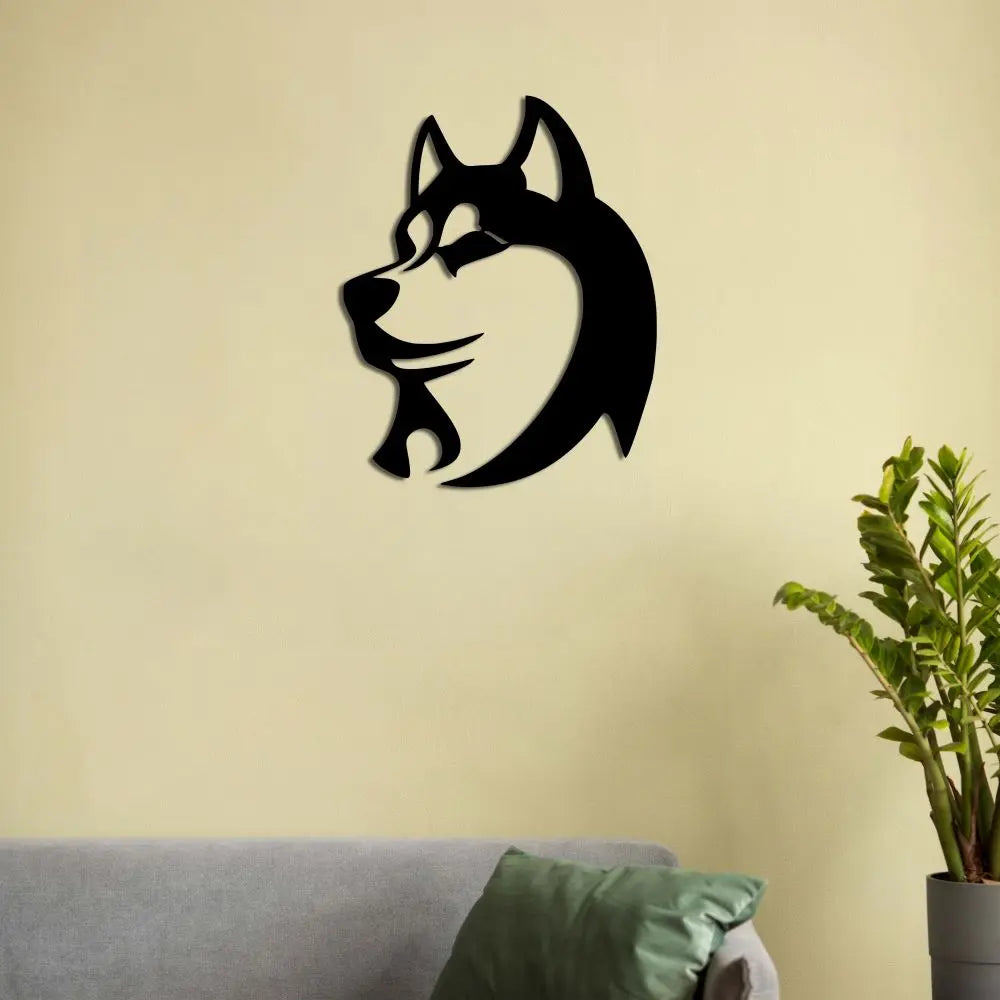 Husky Ruhu Metal Duvar Dekoru Laser Artique