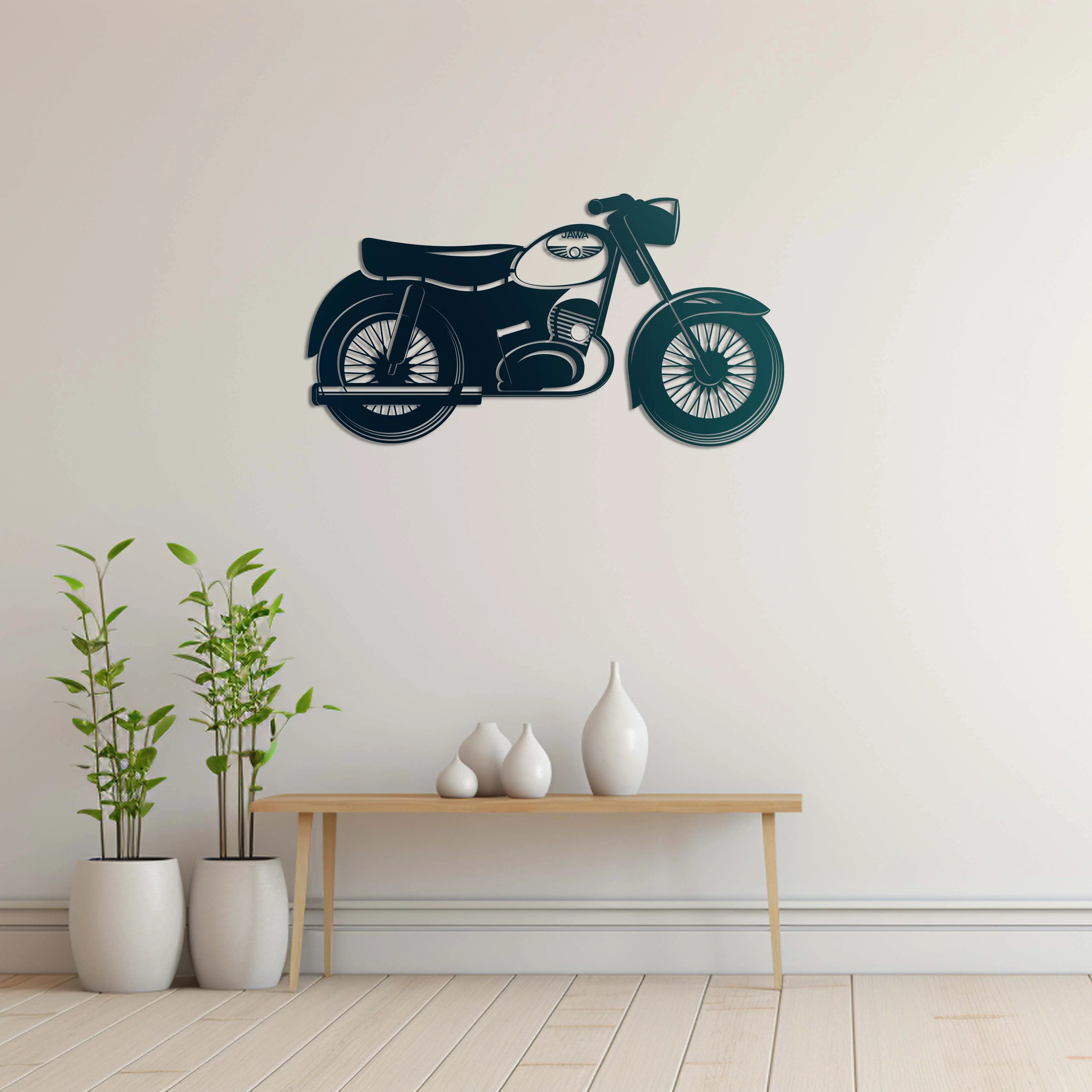 Klasik Jawa Motosiklet – Metal Duvar Dekoru Laser Artique
