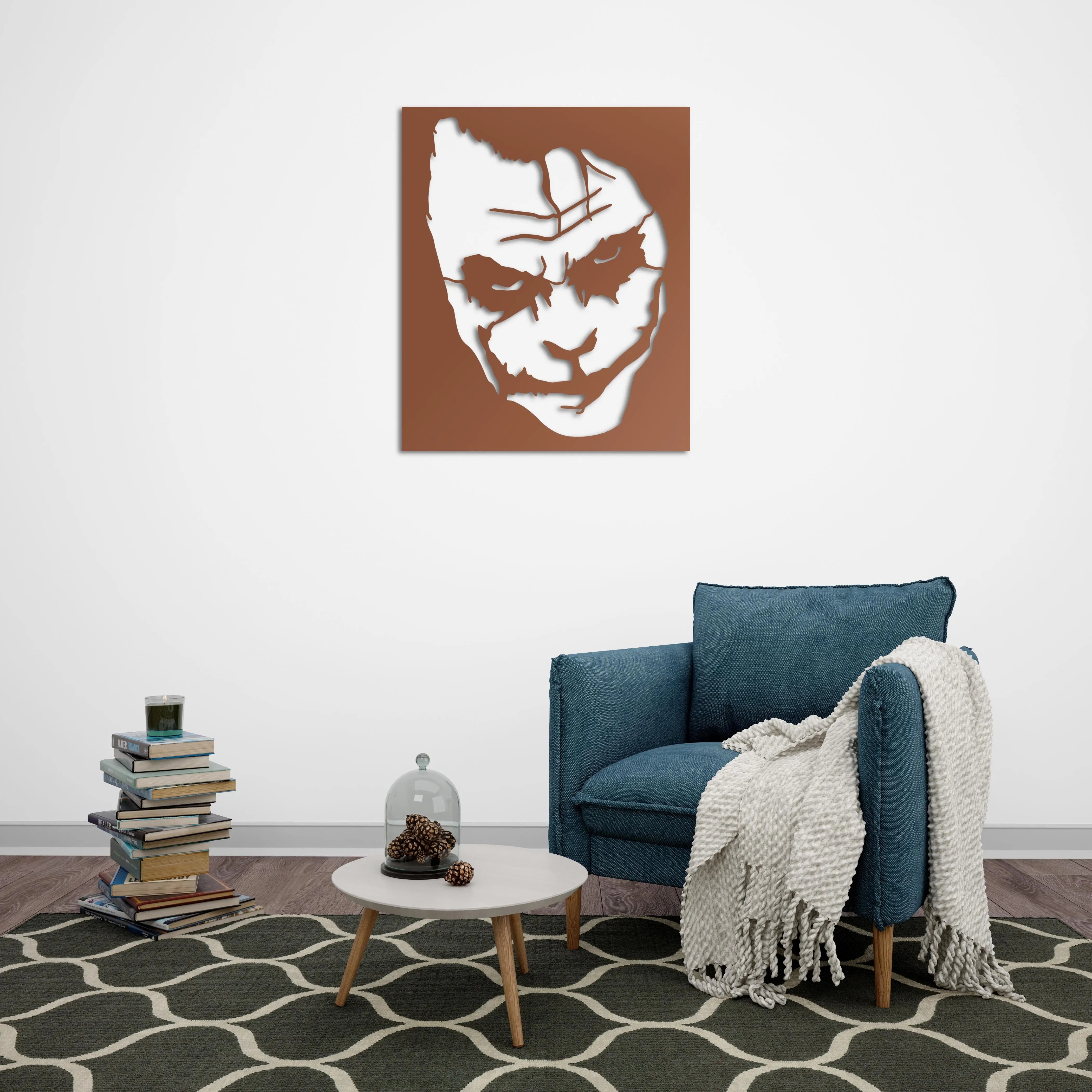 Kaosun Yüzü Joker Metal Duvar Dekoru Laser Artique