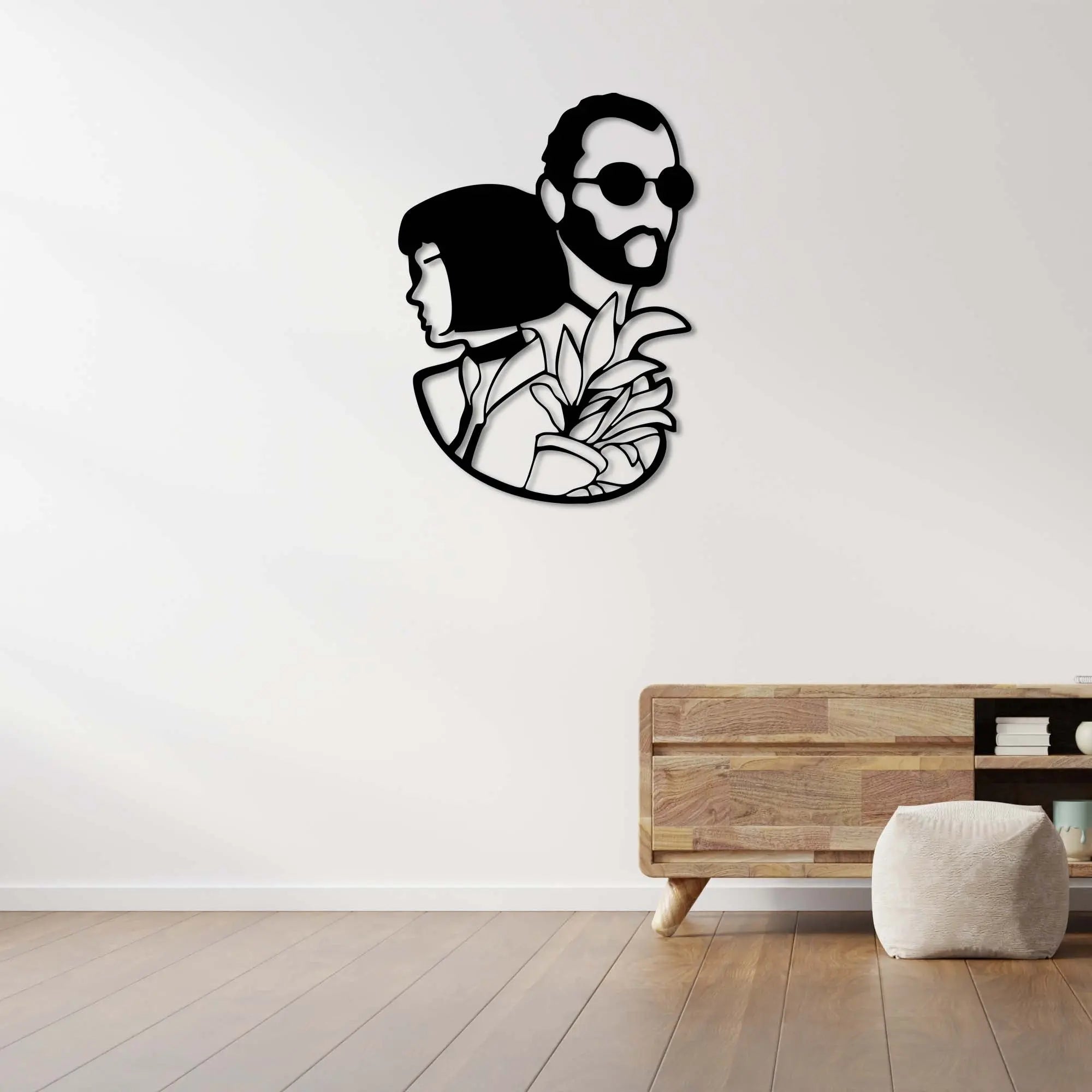 Kadın ve Adam – Minimal Silüet Metal Duvar Dekoru Laser Artique