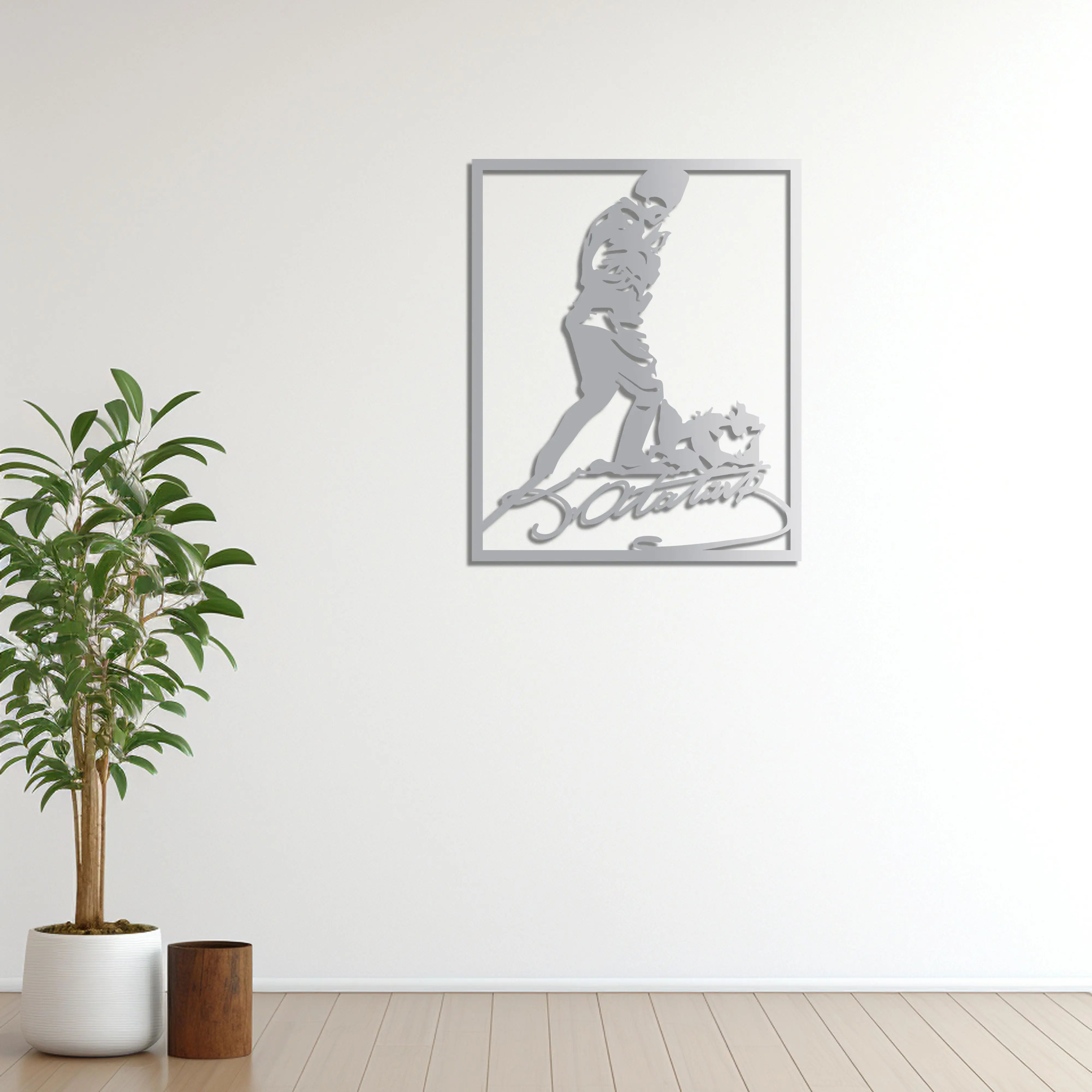 Kahraman Komutan Metal Duvar Dekoru Laser Artique