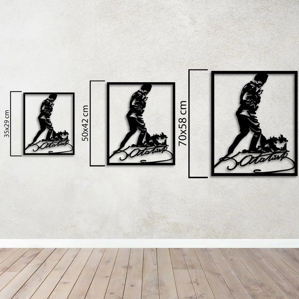 Kahraman Komutan Metal Duvar Dekoru Laser Artique