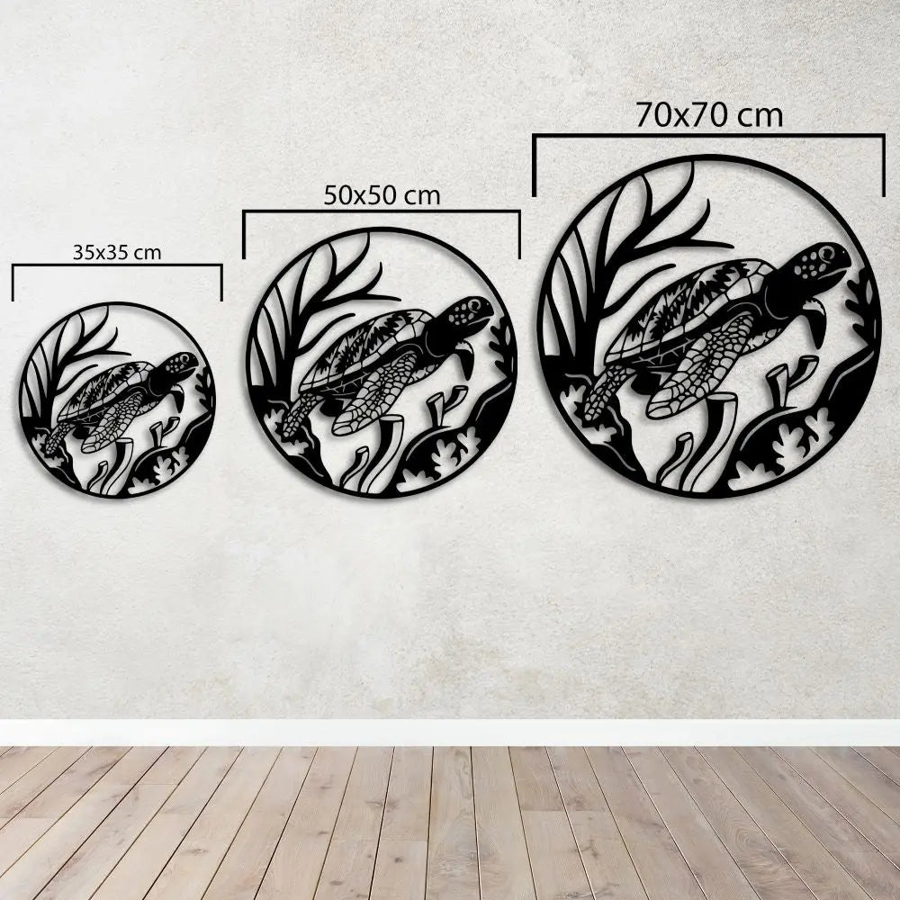 Kaplumbağa Metal Duvar Dekoru Laser Artique