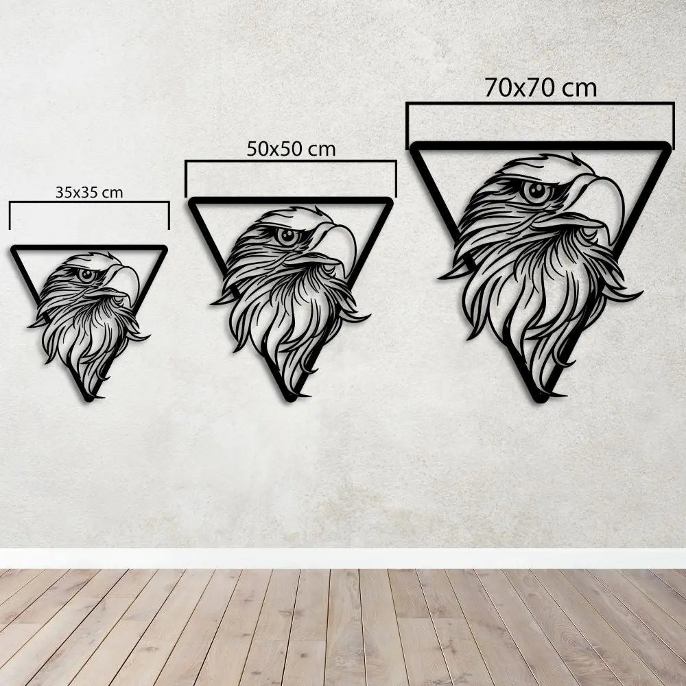 Kartal Bakışı Metal Duvar Dekoru Laser Artique