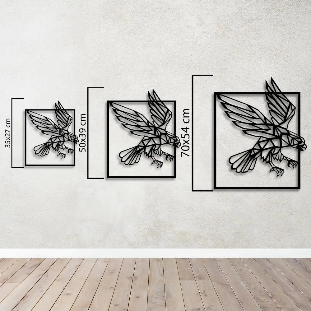 Yükselişin Simgesi Kartal Metal Duvar Dekoru Laser Artique