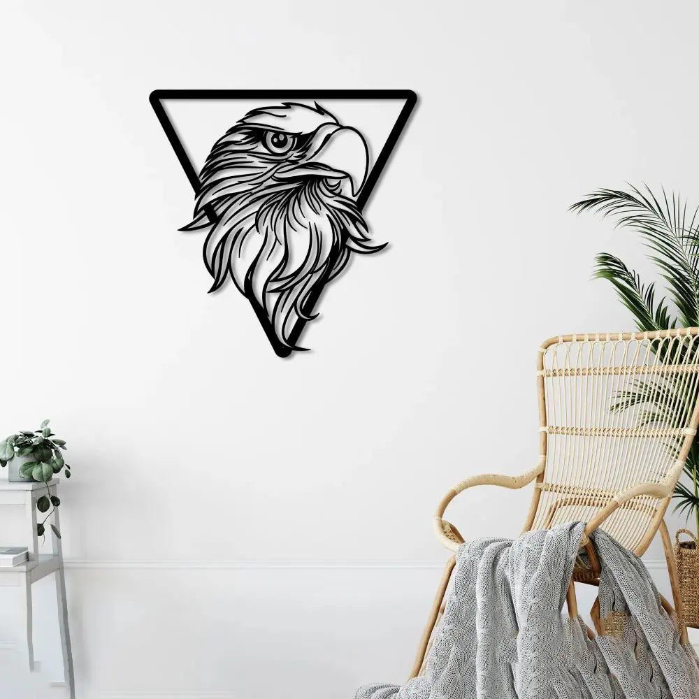 Kartal Bakışı Metal Duvar Dekoru Laser Artique