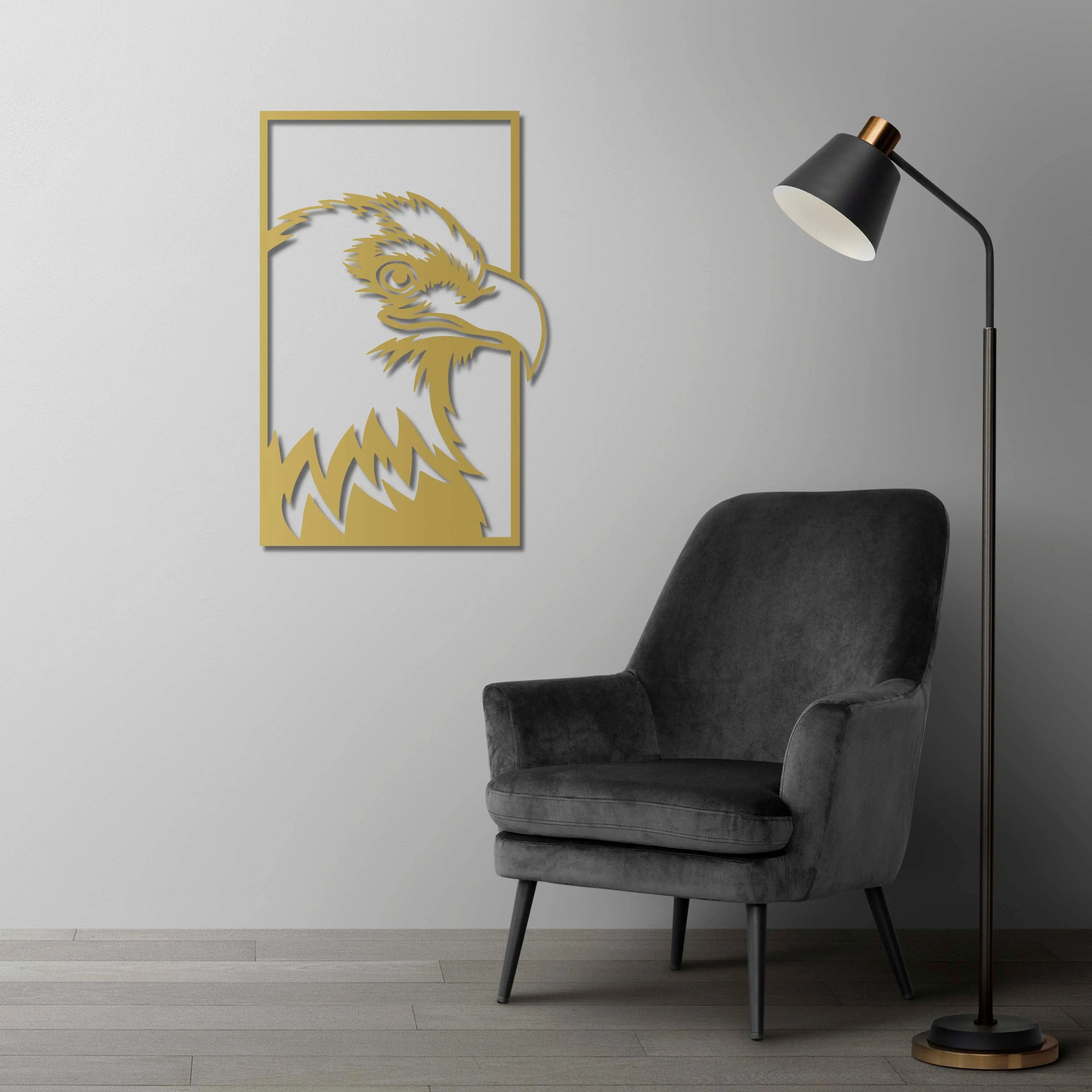 Kartalın Bakışı Metal Duvar Dekoru Laser Artique