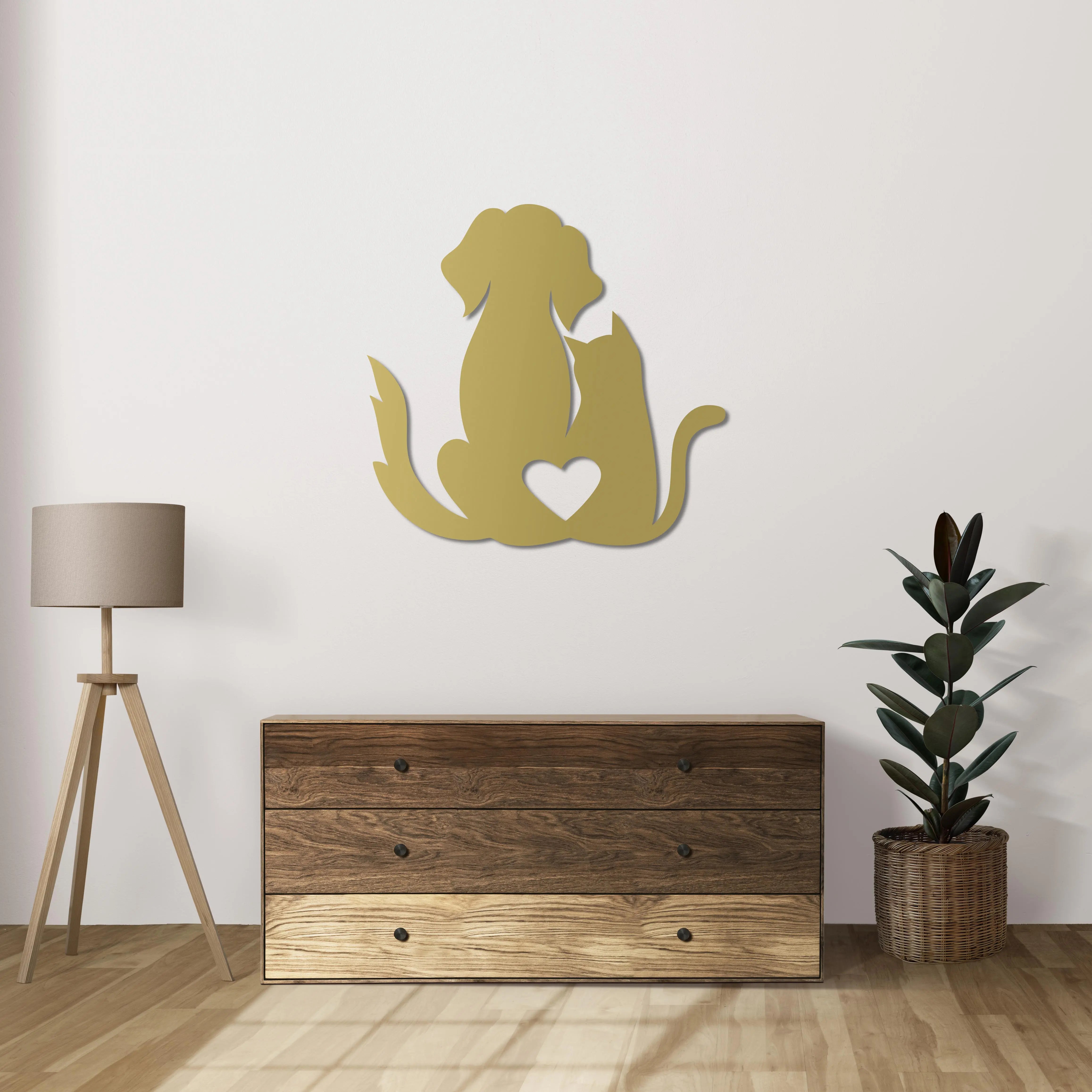 Sadakat ve Sevgi Metal Duvar Dekoru Laser Artique