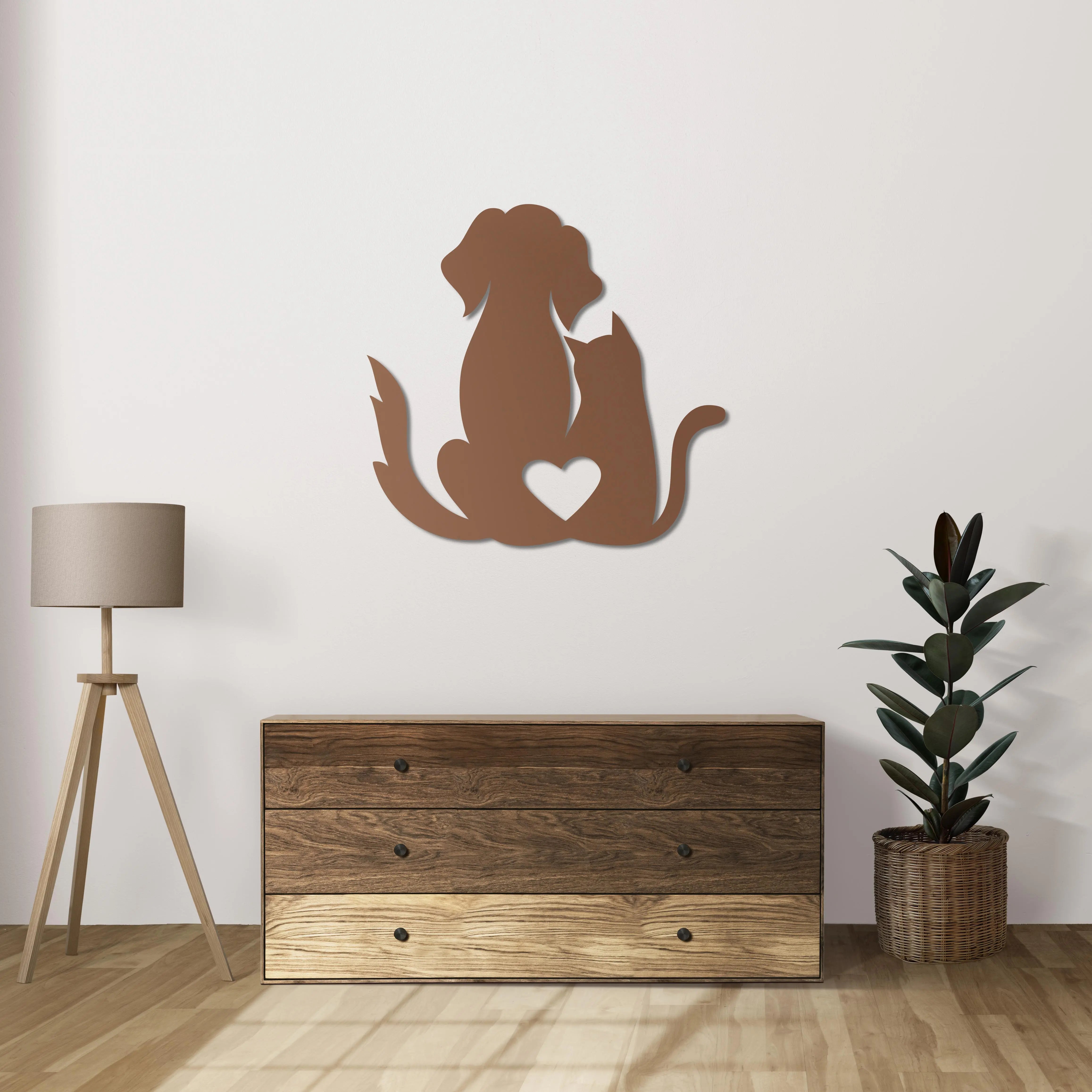 Sadakat ve Sevgi Metal Duvar Dekoru Laser Artique