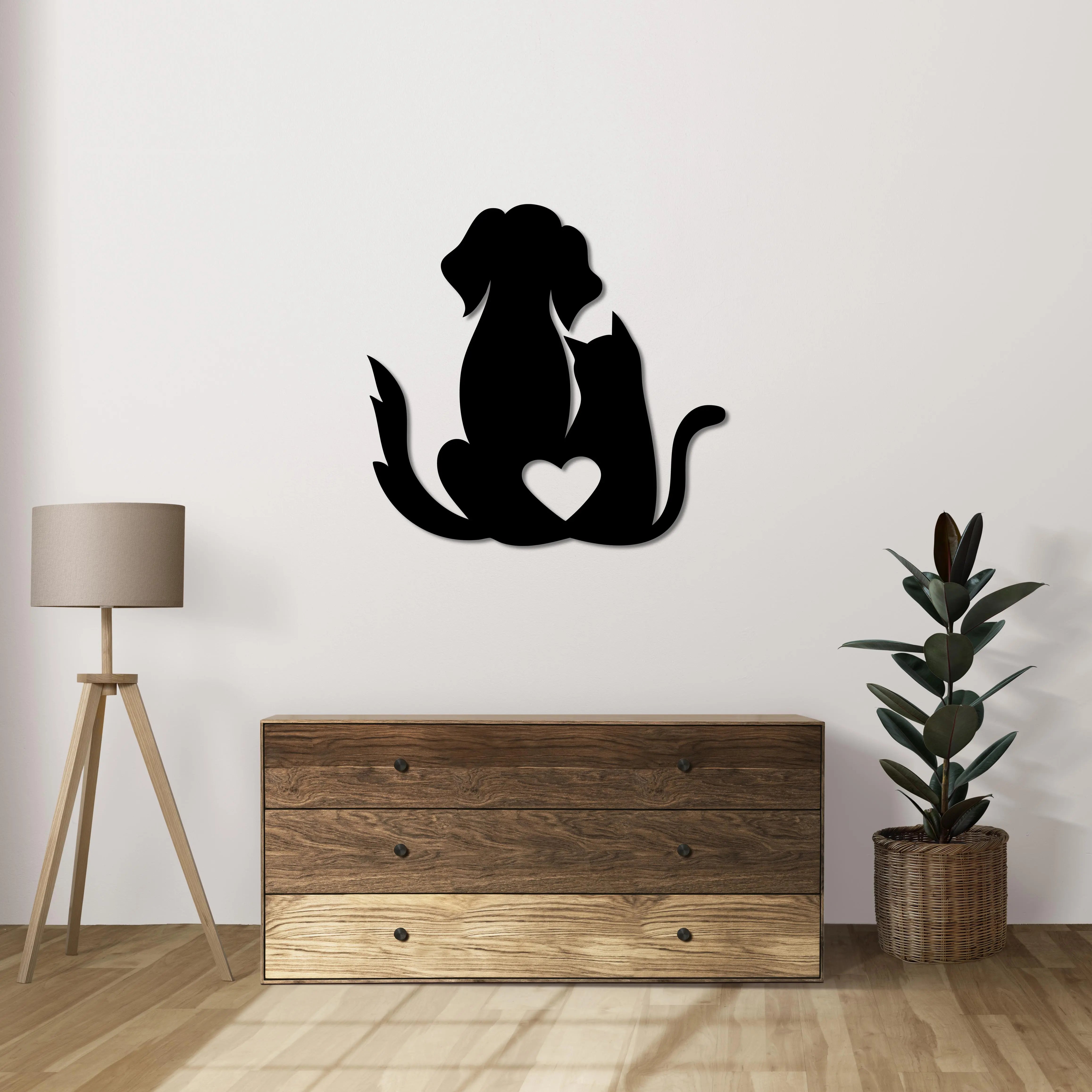 Sadakat ve Sevgi Metal Duvar Dekoru Laser Artique