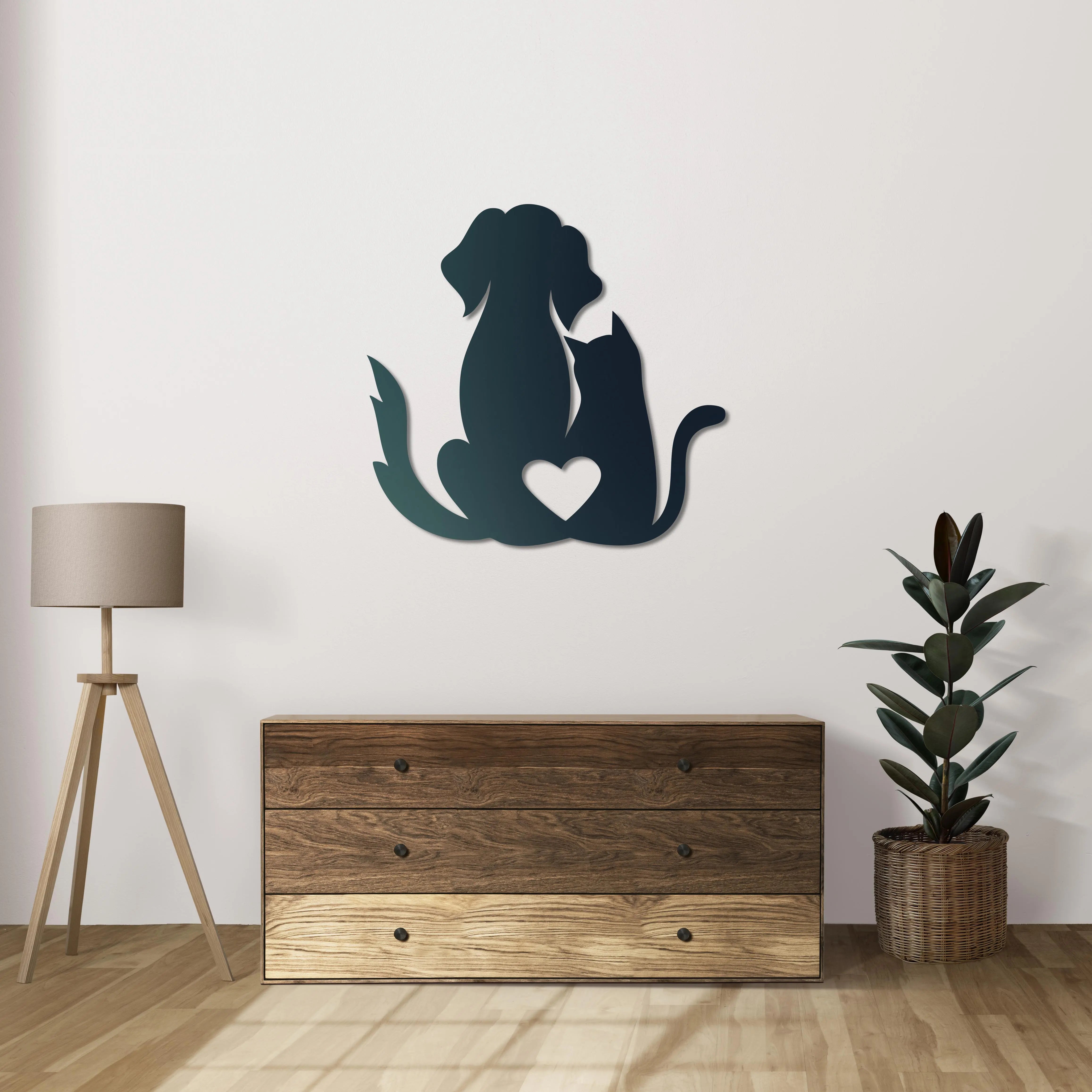 Sadakat ve Sevgi Metal Duvar Dekoru Laser Artique