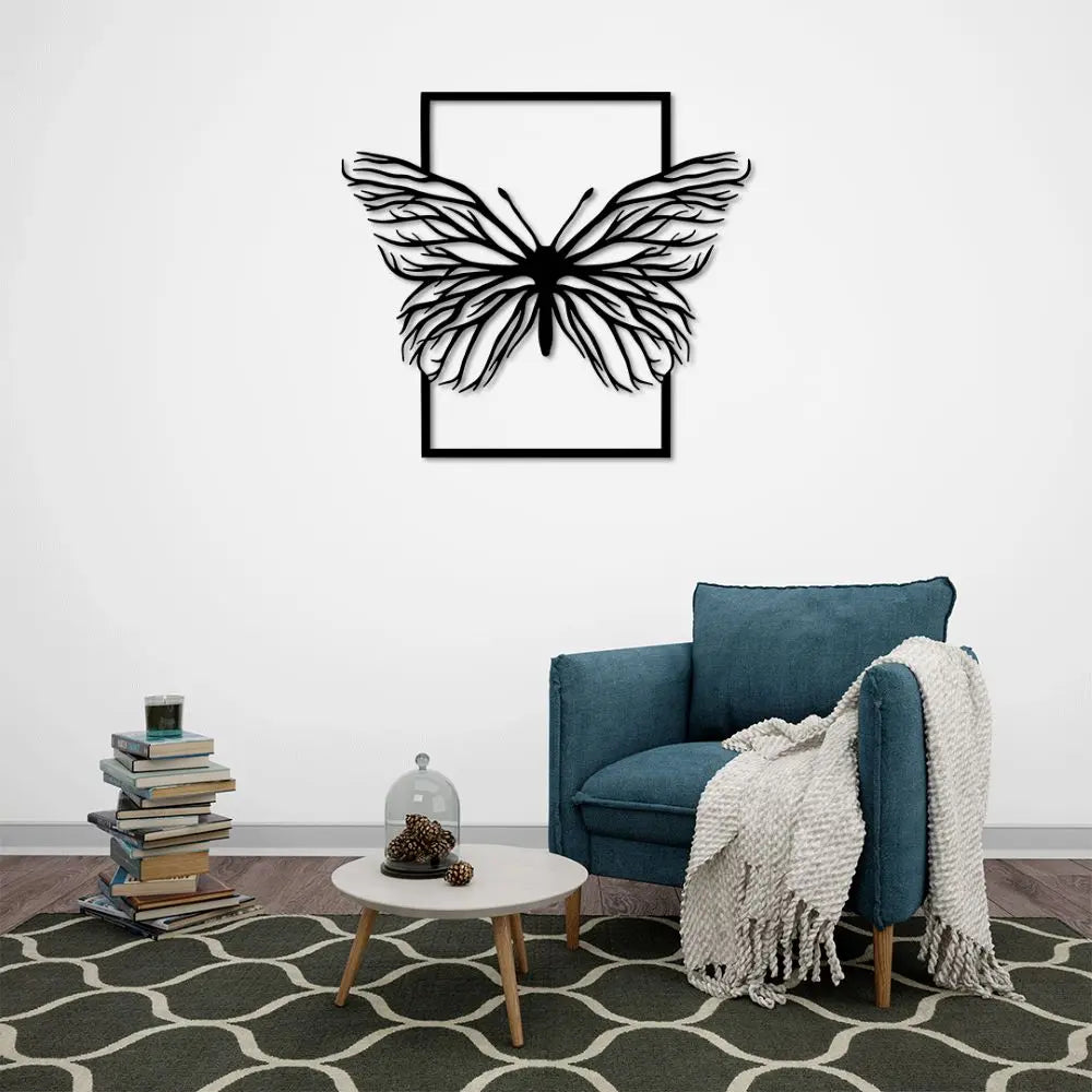 Kelebek Hikayesi Metal Duvar Dekoru Laser Artique