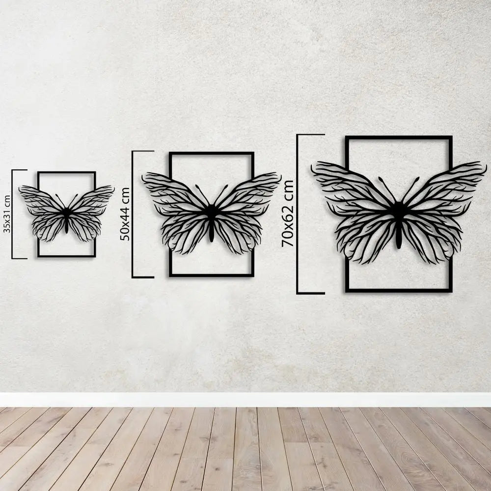 Kelebek Hikayesi Metal Duvar Dekoru Laser Artique