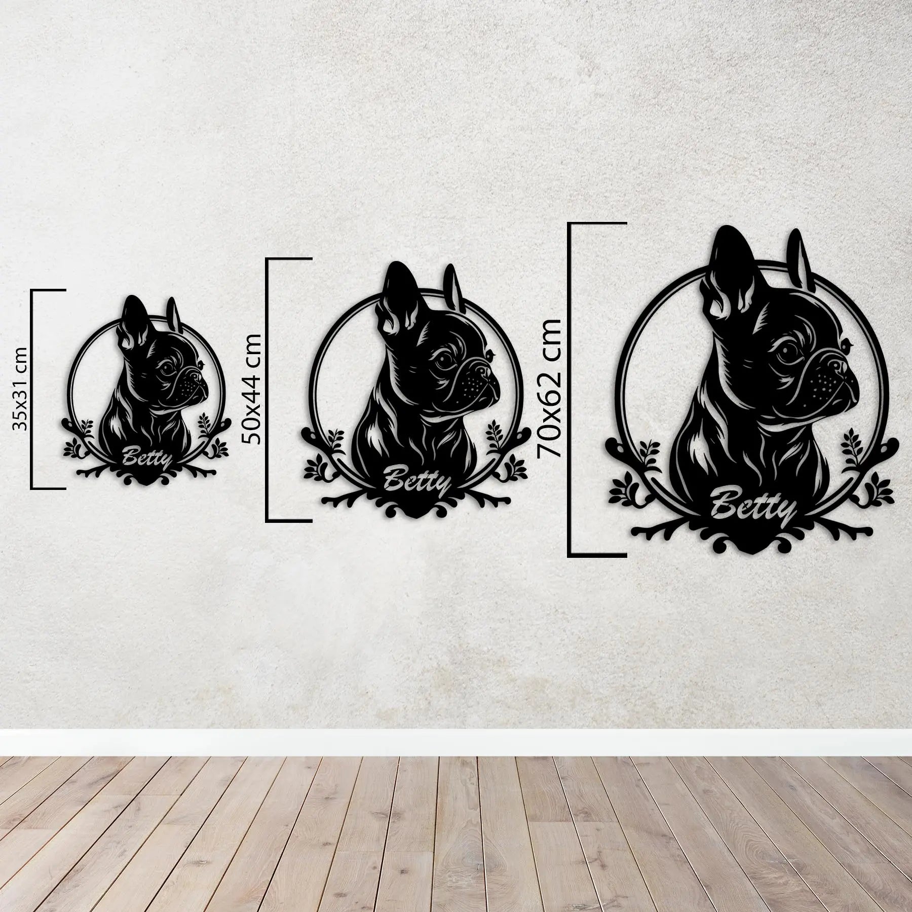 Kişiye Özel Köpek Figürlü Portre Metal Duvar Dekoru Laser Artique