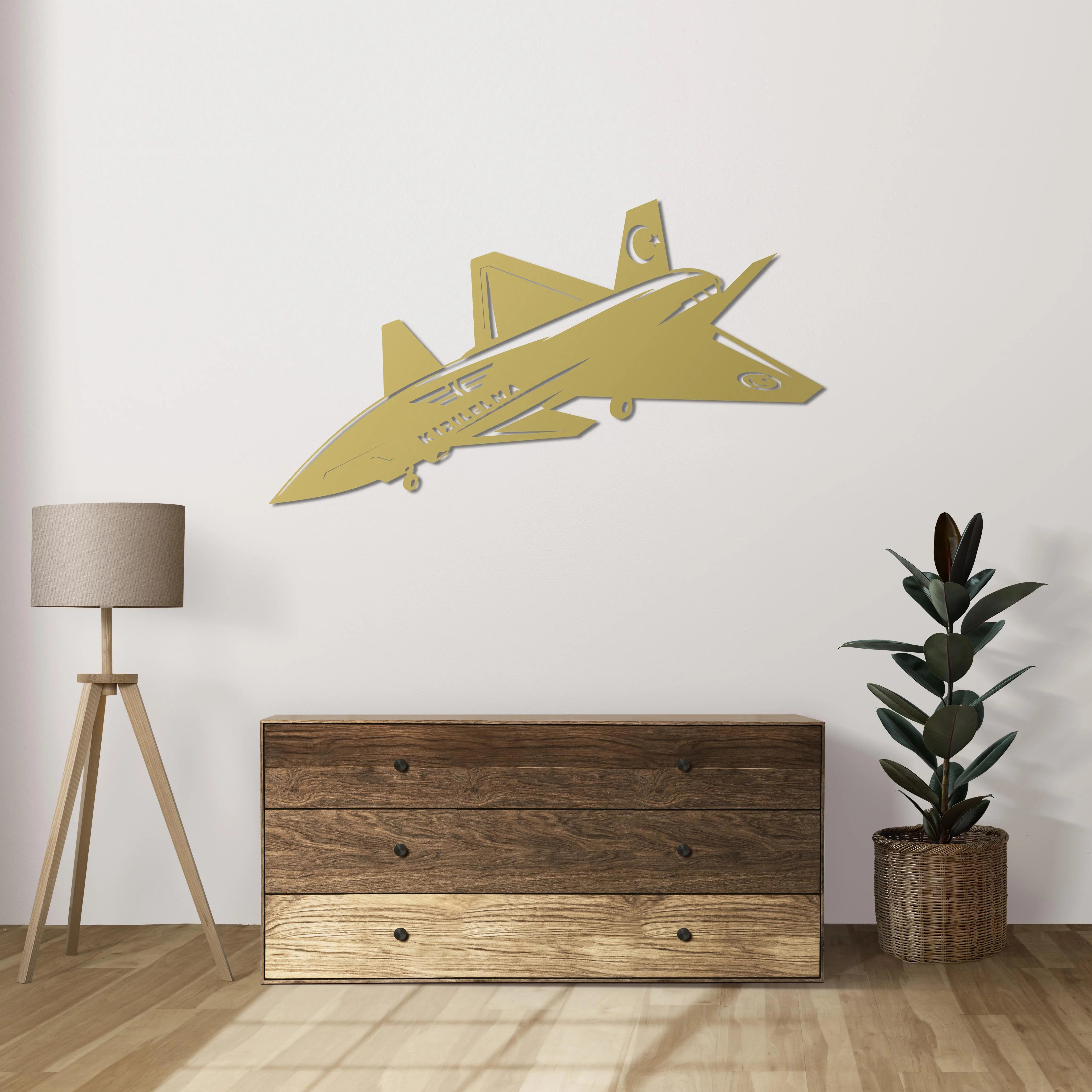 Bayraktar Kızılelma – Metal Duvar Dekoru Laser Artique