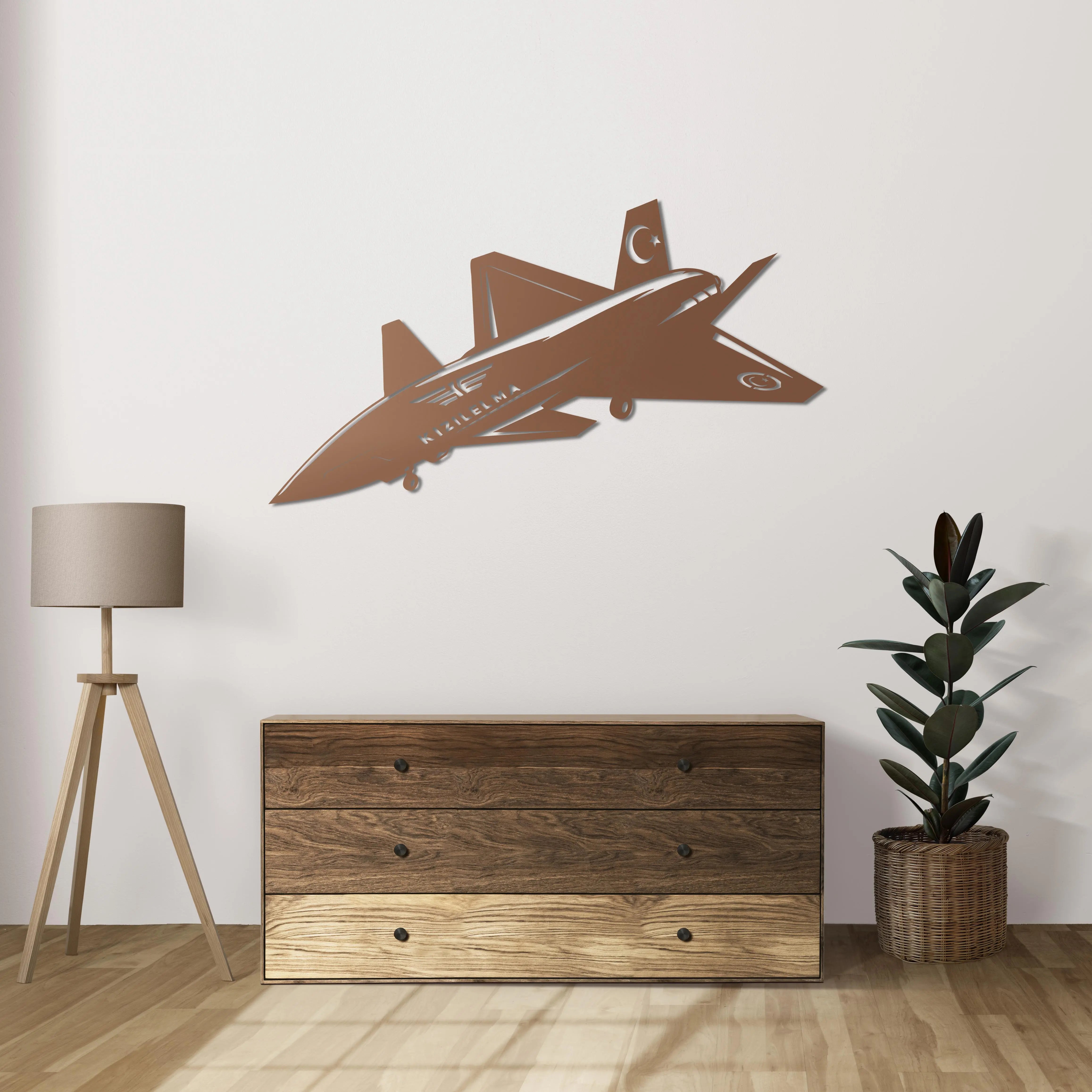 Bayraktar Kızılelma – Metal Duvar Dekoru Laser Artique