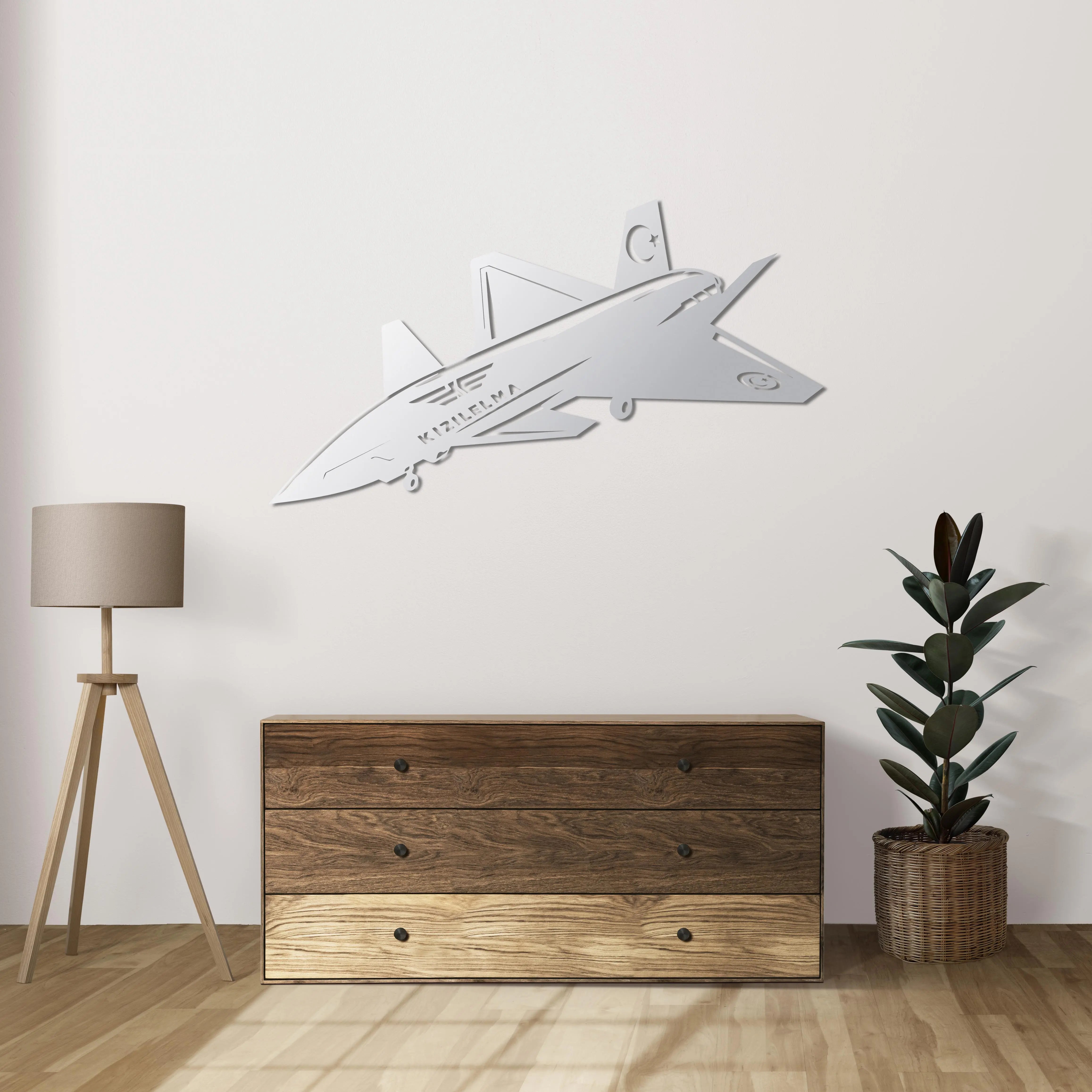 Bayraktar Kızılelma – Metal Duvar Dekoru Laser Artique