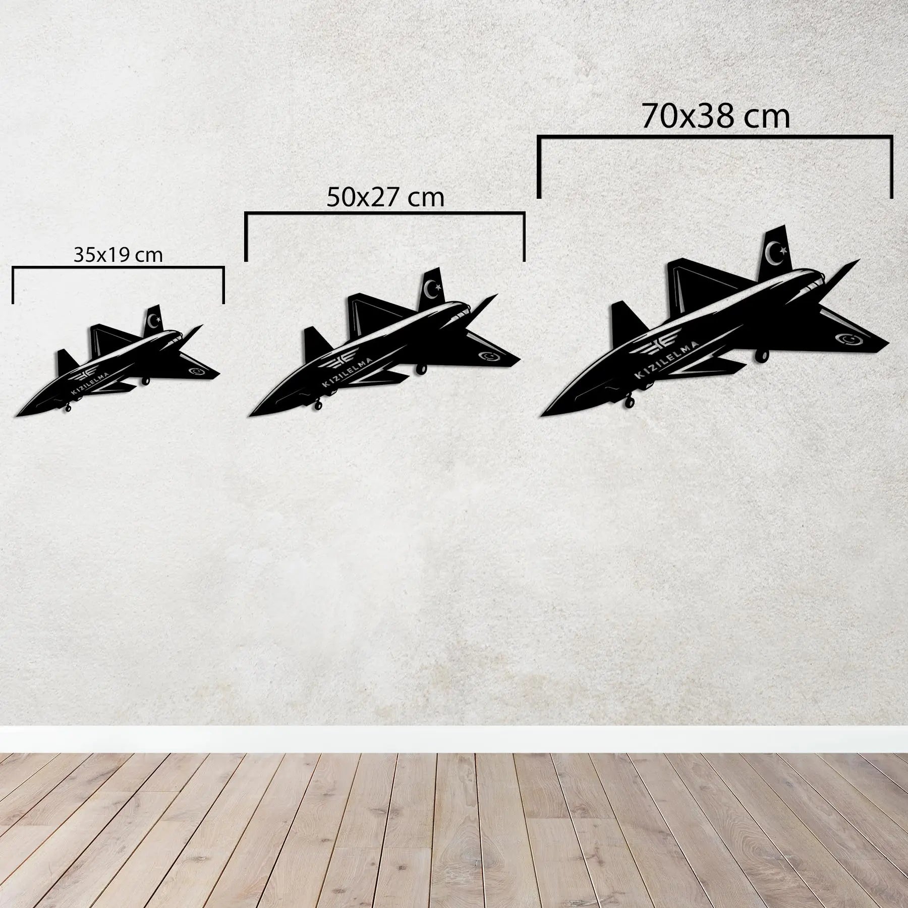Bayraktar Kızılelma – Metal Duvar Dekoru Laser Artique