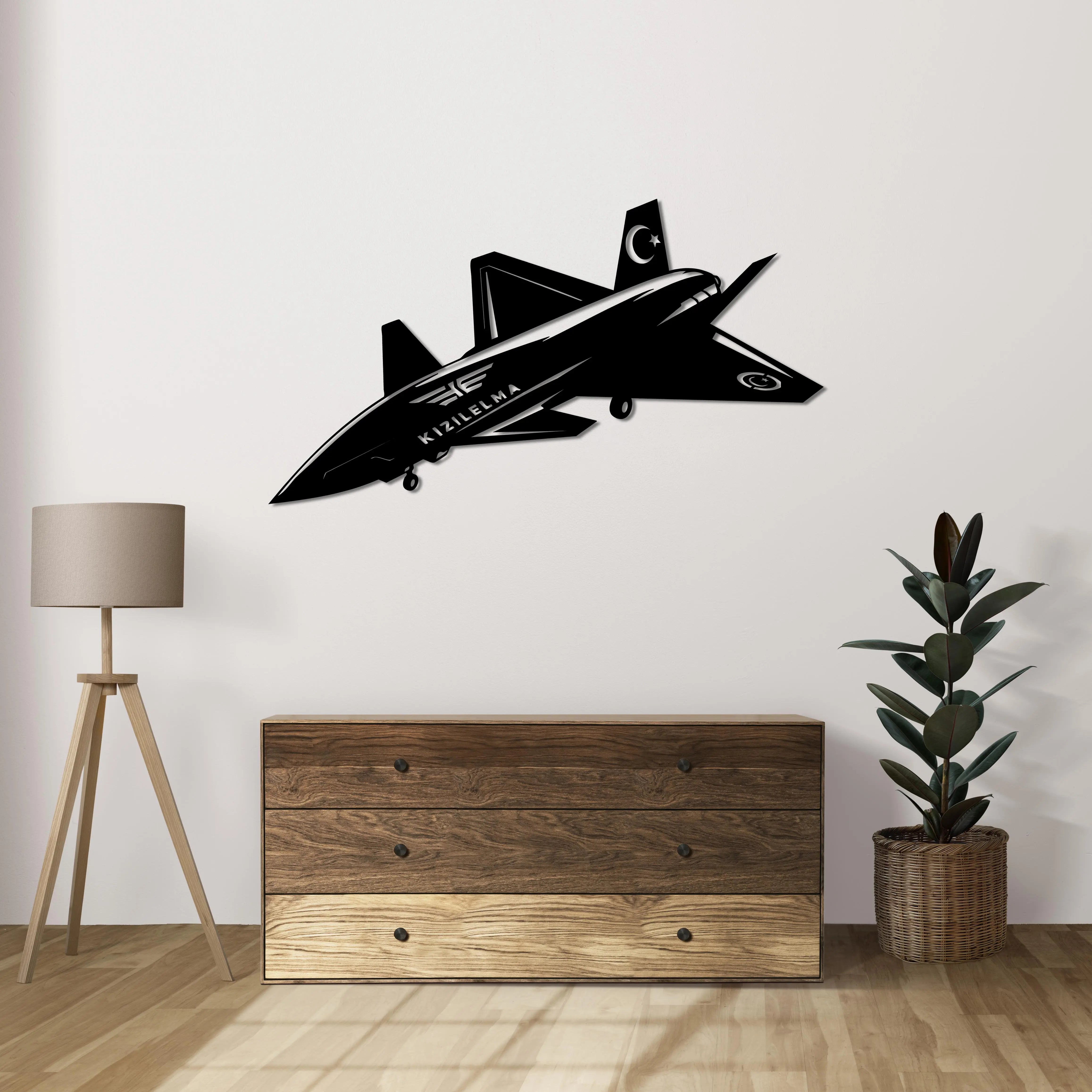 Bayraktar Kızılelma – Metal Duvar Dekoru Laser Artique