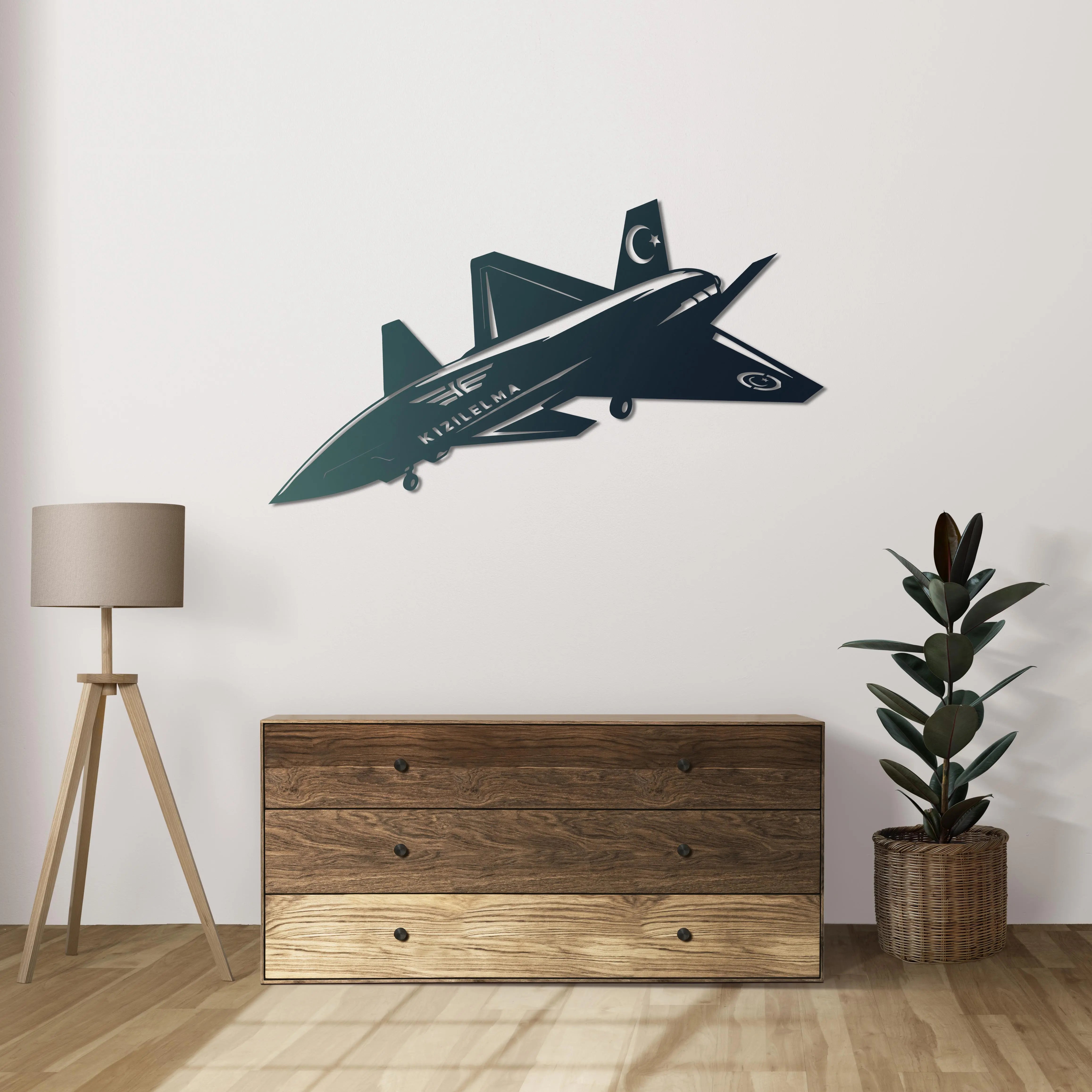 Bayraktar Kızılelma – Metal Duvar Dekoru Laser Artique