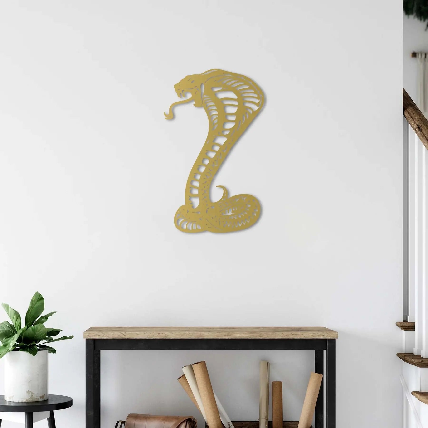 Kobra Metal Duvar Dekoru Laser Artique