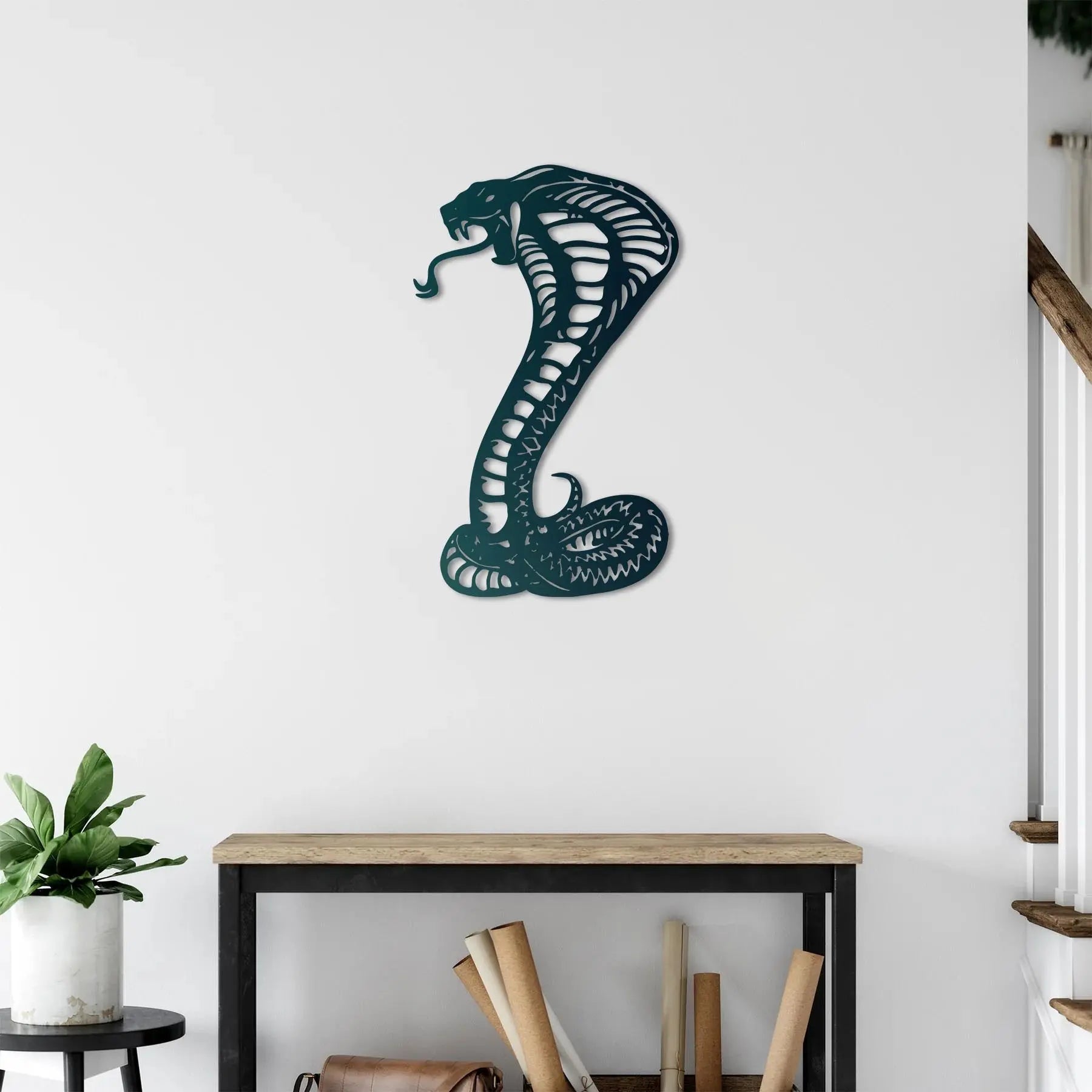 Kobra Metal Duvar Dekoru Laser Artique