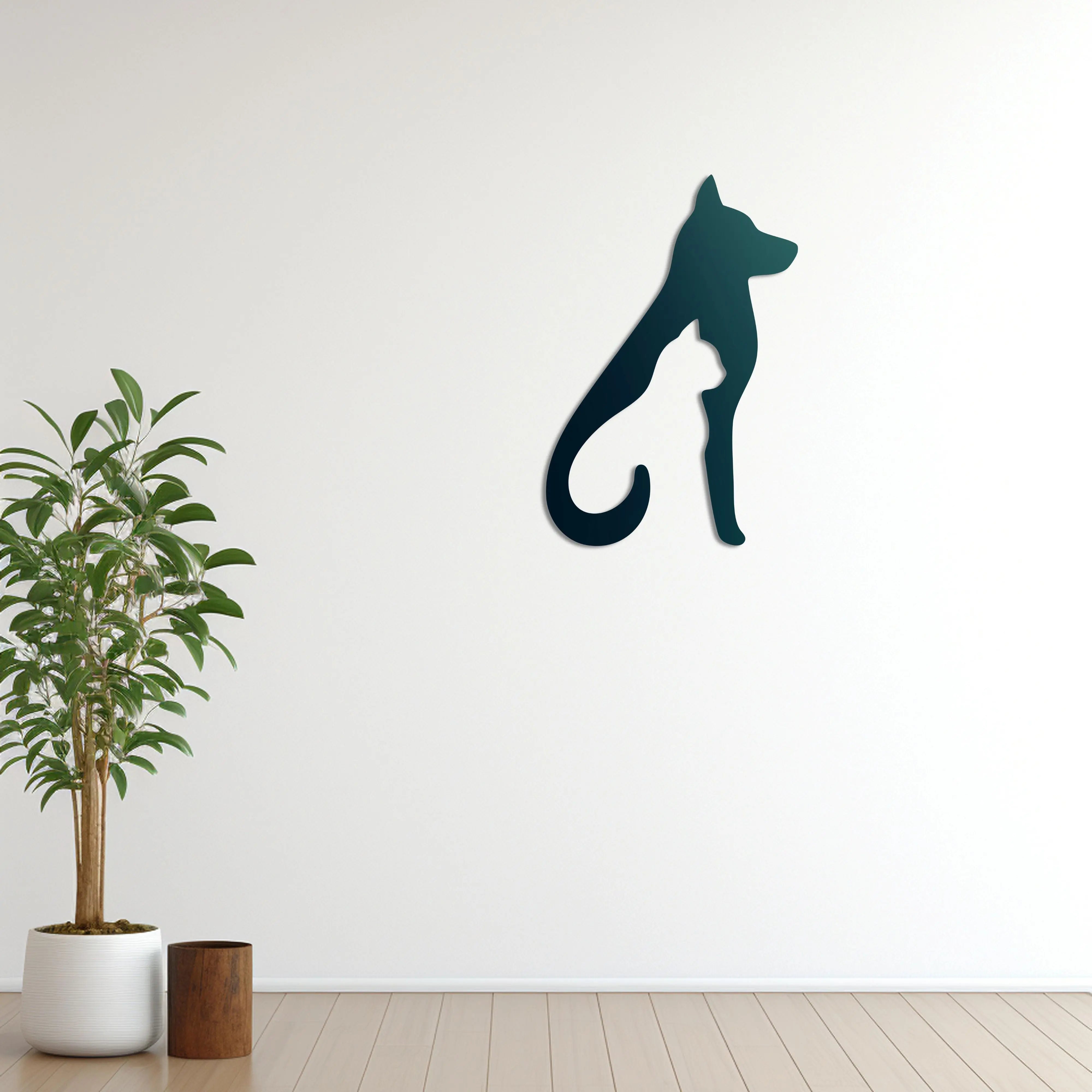 Sessiz Dostluk Metal Duvar Dekoru Laser Artique