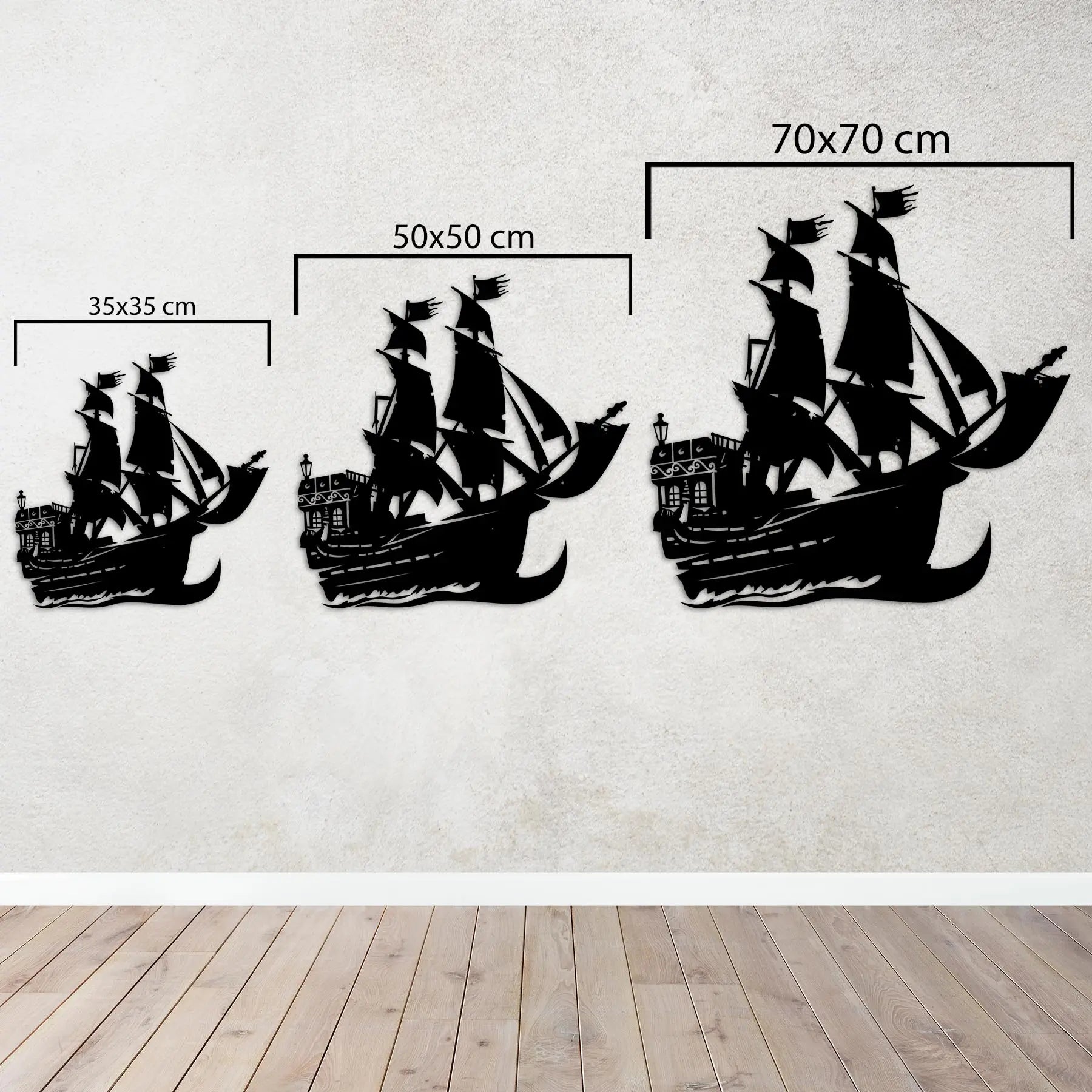 Korsan Gemisi Metal Duvar Dekoru Laser Artique