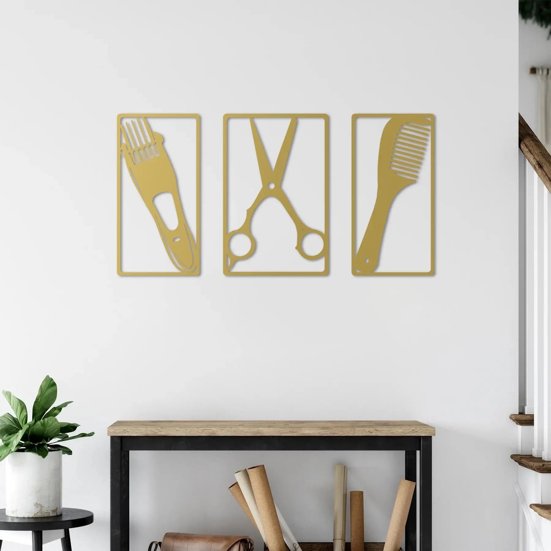 Berber Sanatı 3’lü Set – Metal Duvar Dekoru Laser Artique