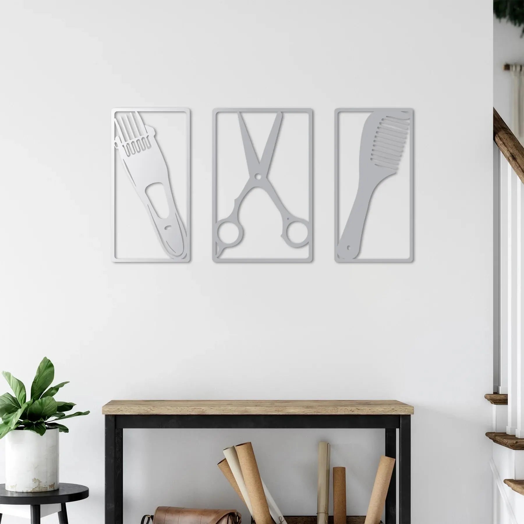 Berber Sanatı 3’lü Set – Metal Duvar Dekoru Laser Artique