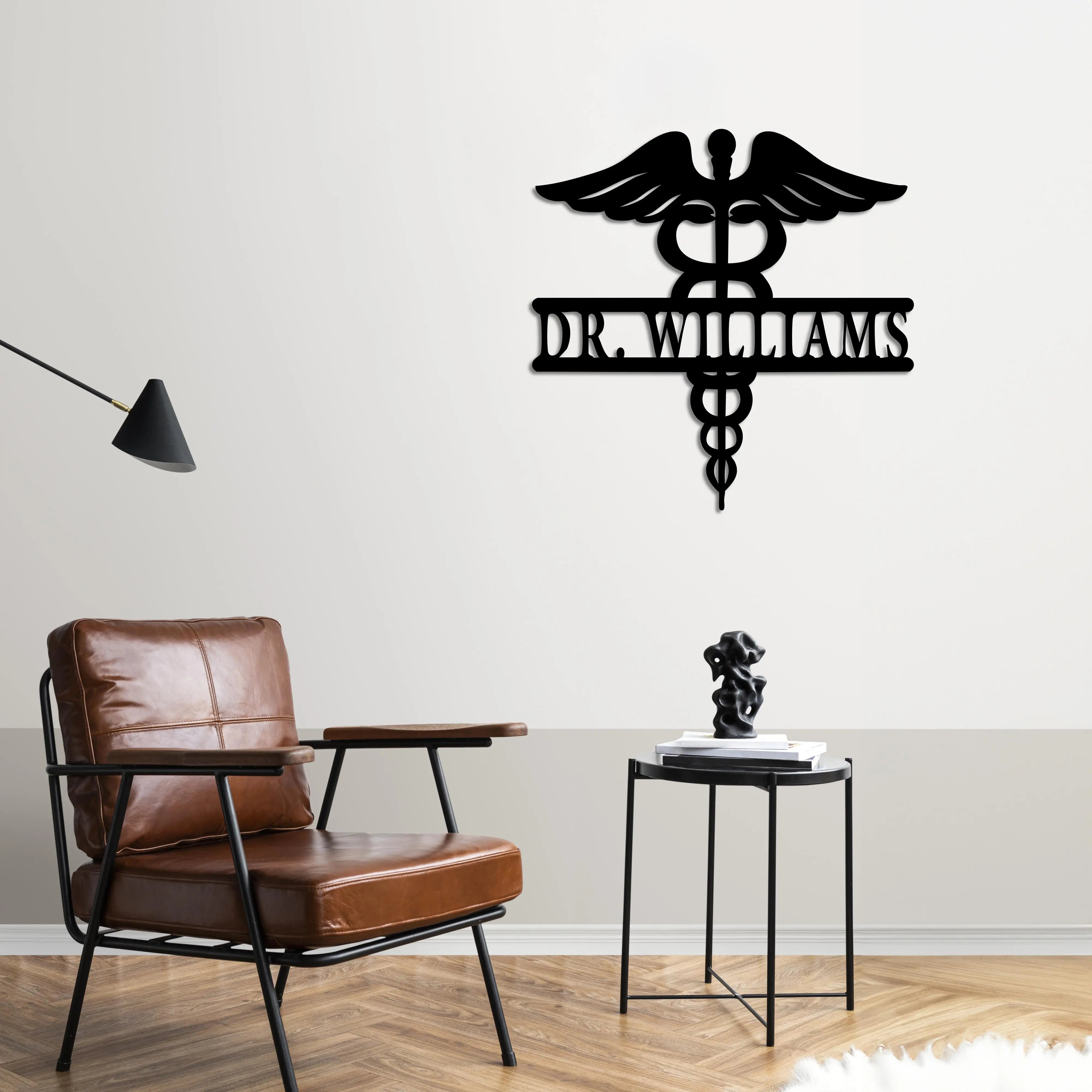 Tıbbın Kanatları Metal Duvar Dekoru Laser Artique