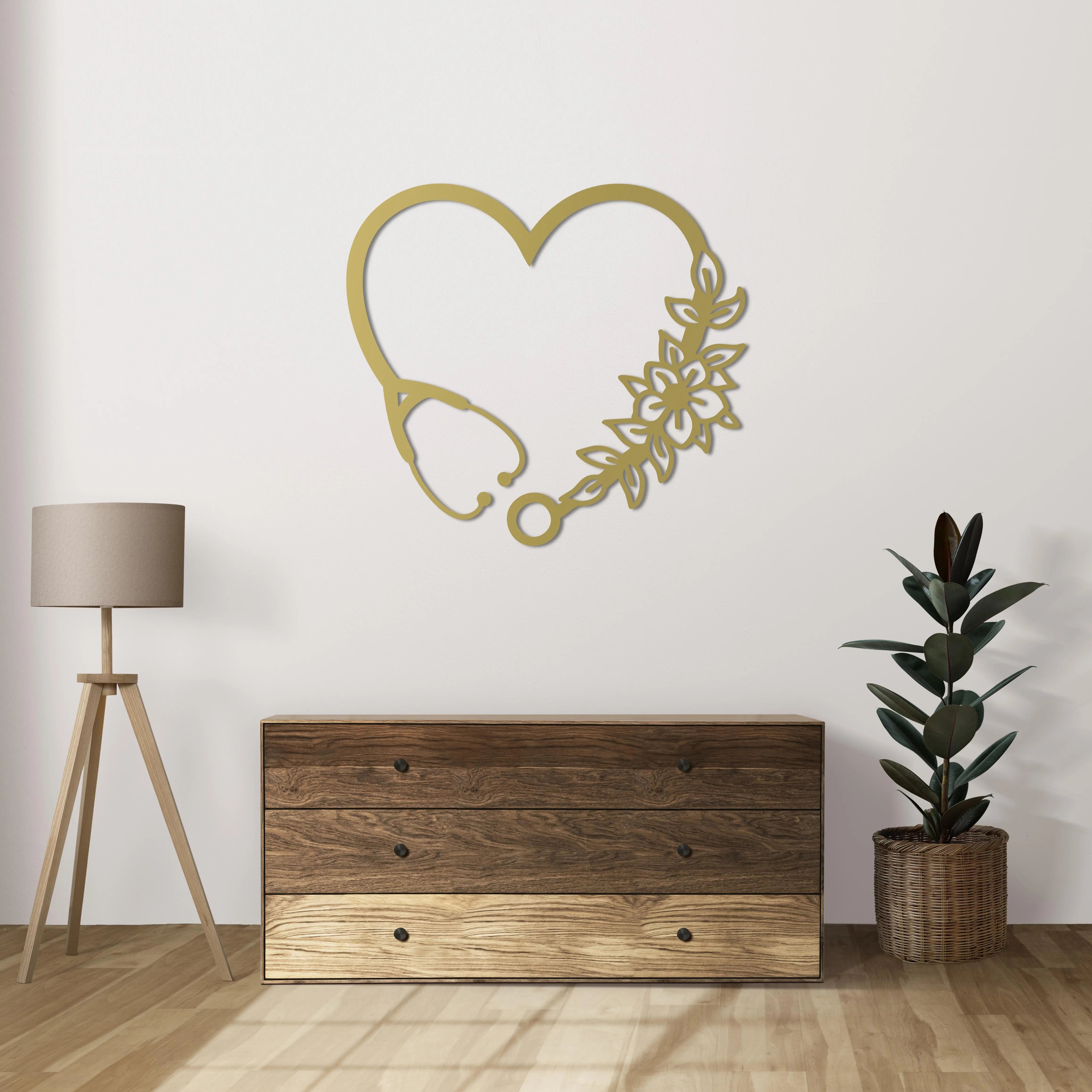 Şifanın Kalbi Metal Duvar Dekoru Laser Artique