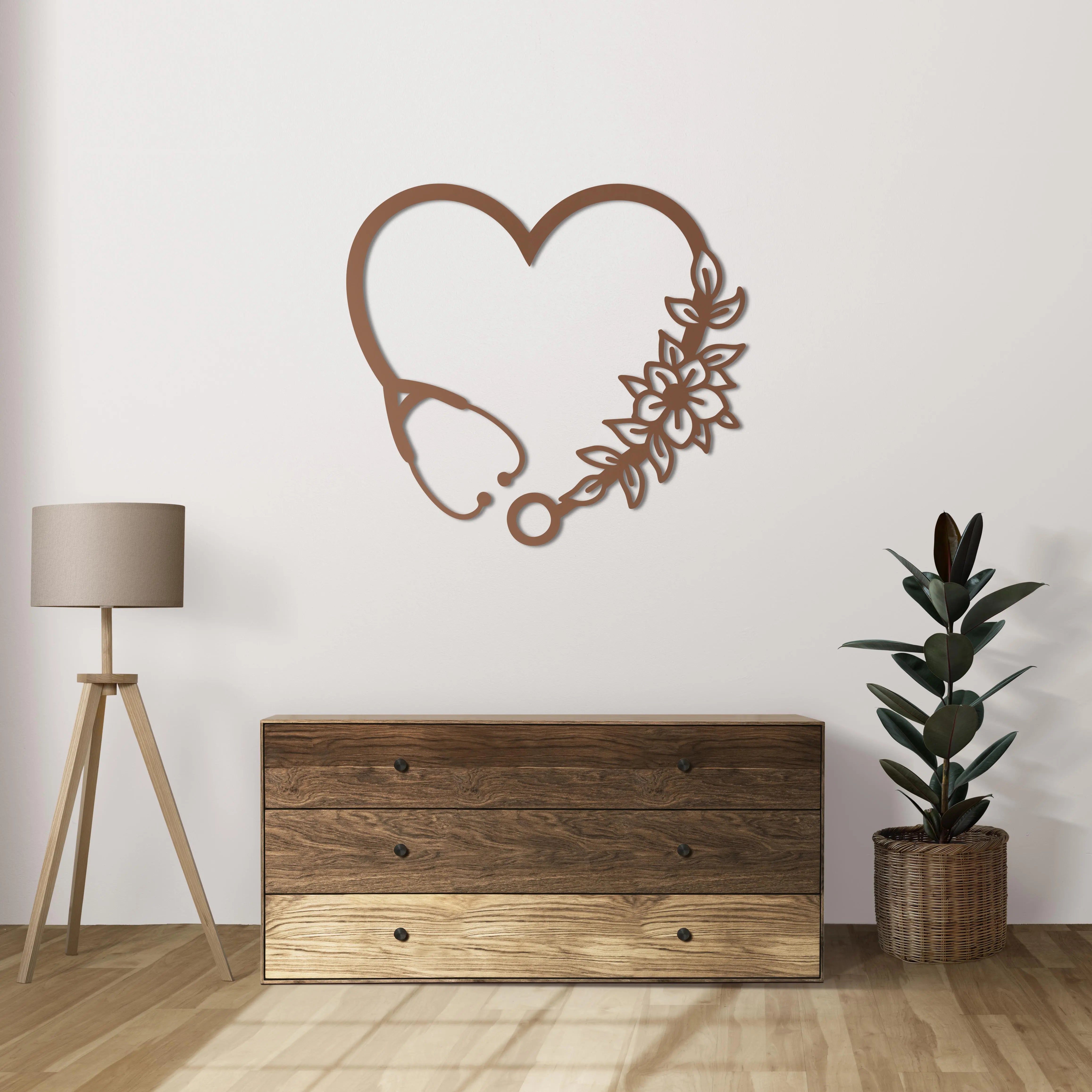 Şifanın Kalbi Metal Duvar Dekoru Laser Artique