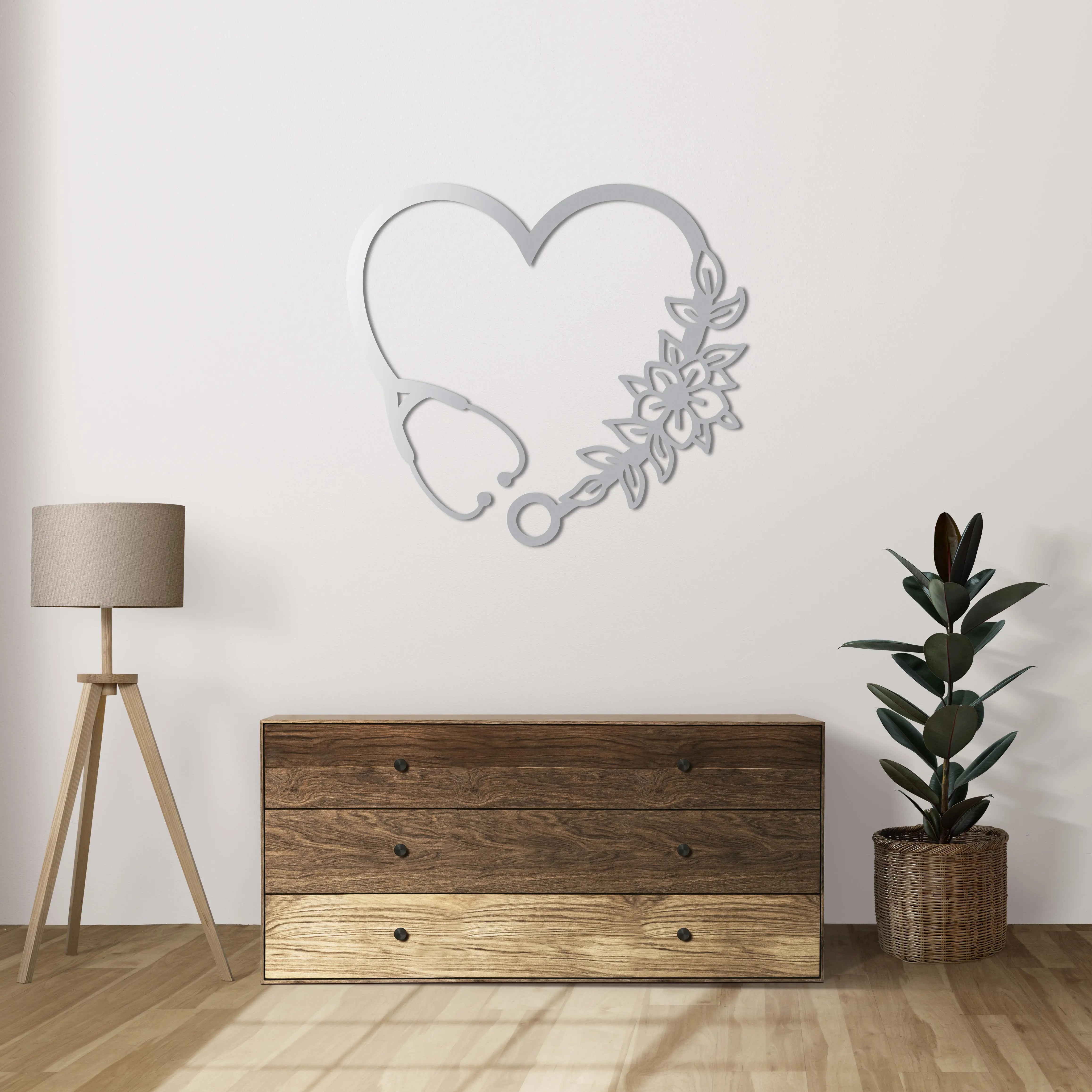 Şifanın Kalbi Metal Duvar Dekoru Laser Artique