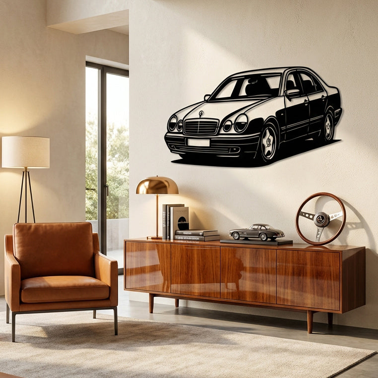 Mercedes W210 – Klasik E-Serisi Araba Metal Duvar Dekoru