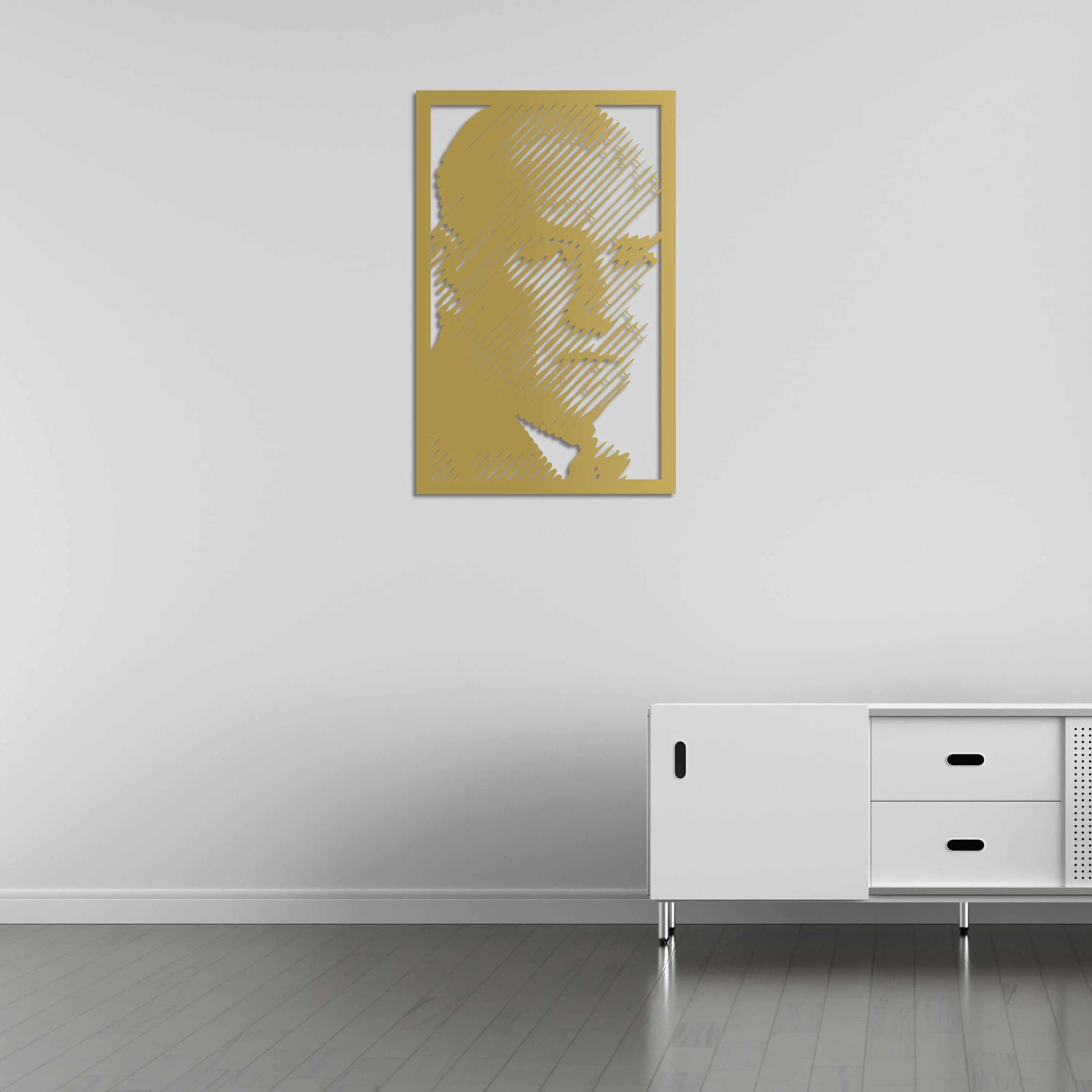 Modern Çizgilerde Bir Devlet Adamı: Atatürk Metal Duvar Dekoru Laser Artique