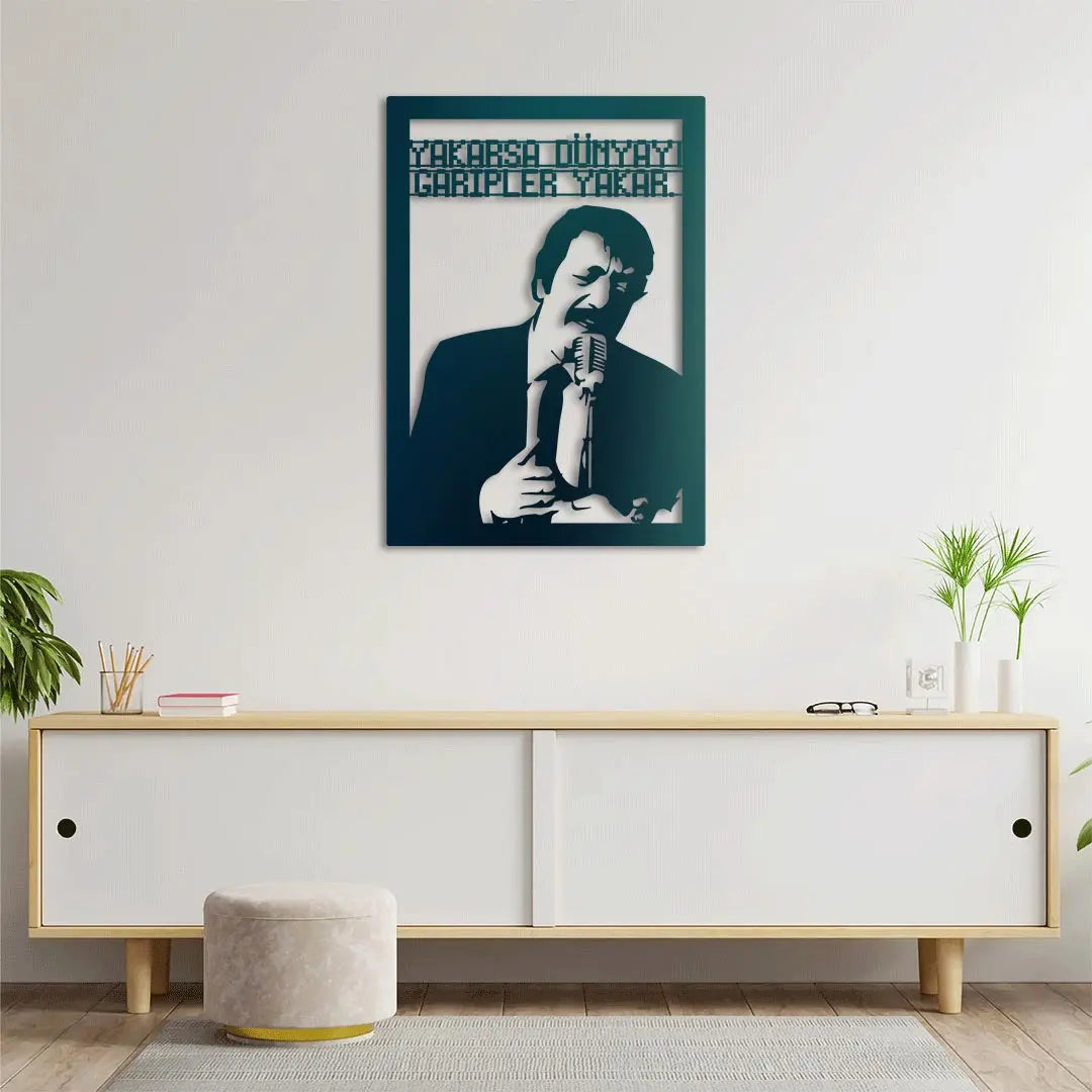 Müslüm Baba Metal Duvar Dekoru Laser Artique