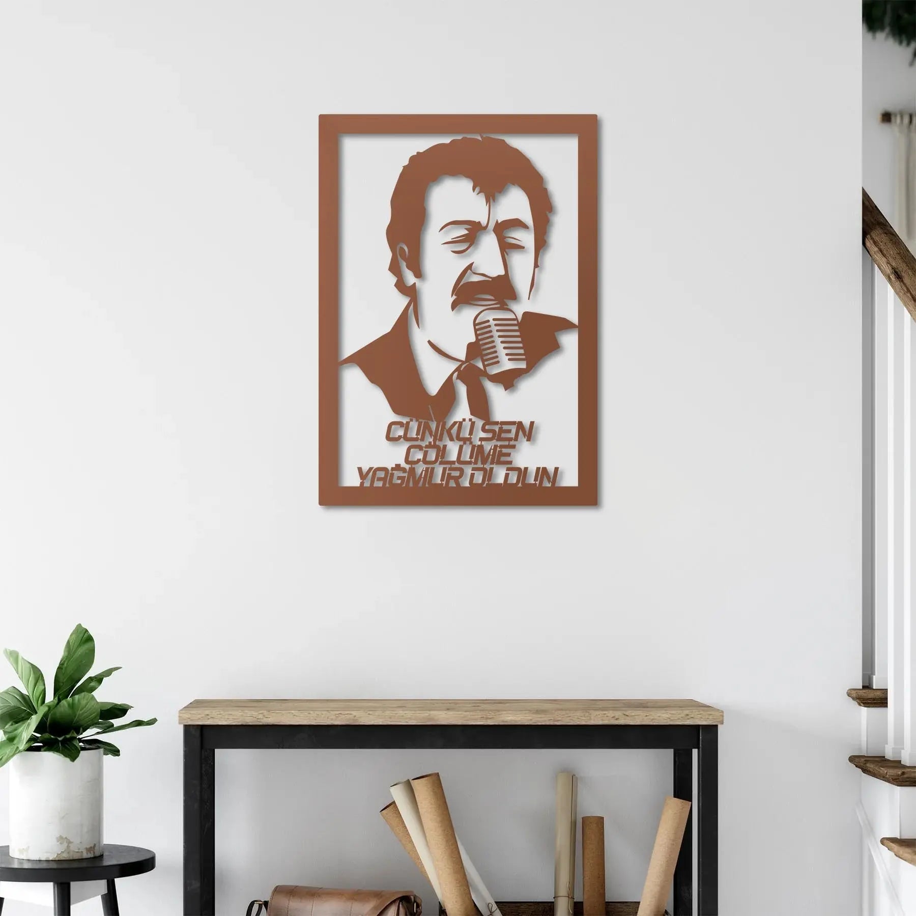 Müslüm Gürses Metal Duvar Dekoru Laser Artique