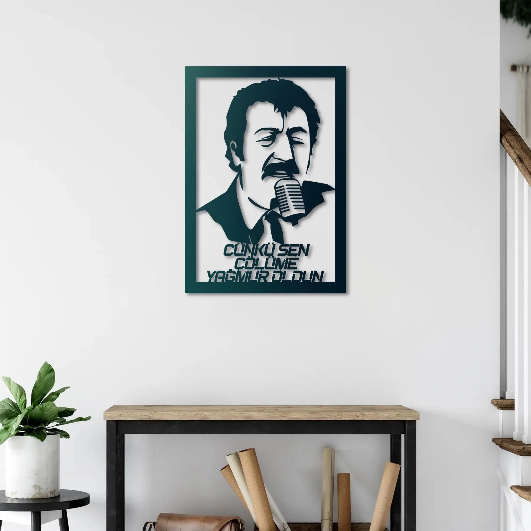 Müslüm Gürses Metal Duvar Dekoru Laser Artique