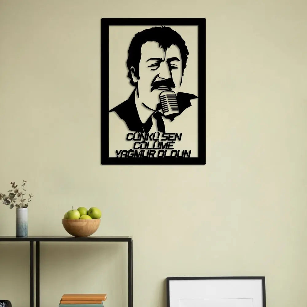 Müslüm Gürses Metal Duvar Dekoru Laser Artique