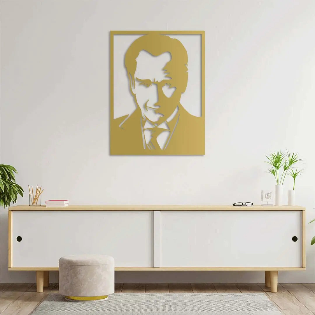 Mustafa Kemal Atatürk Metal Duvar Dekoru Laser Artique