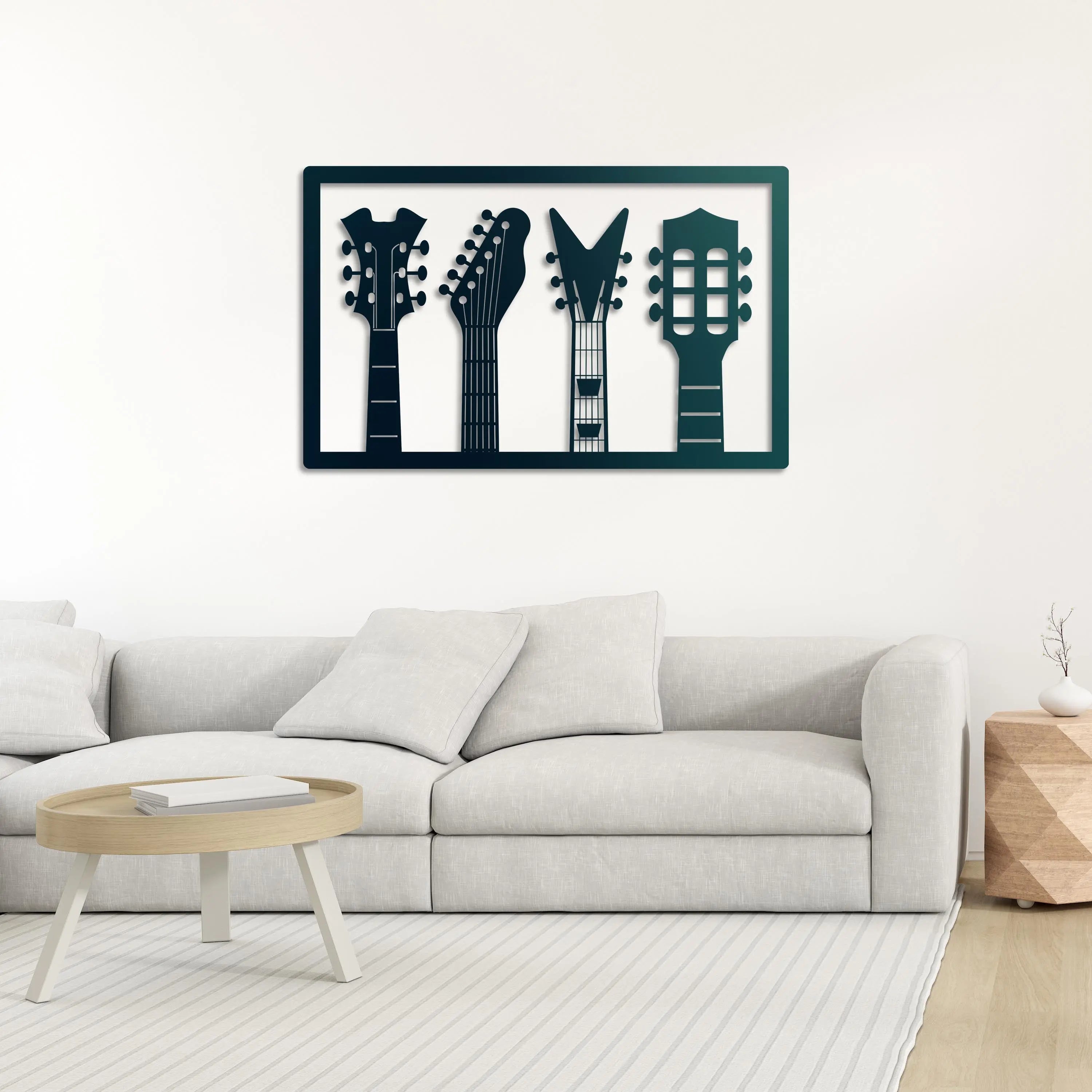 Müzik Tınısı Metal Duvar Dekoru Laser Artique